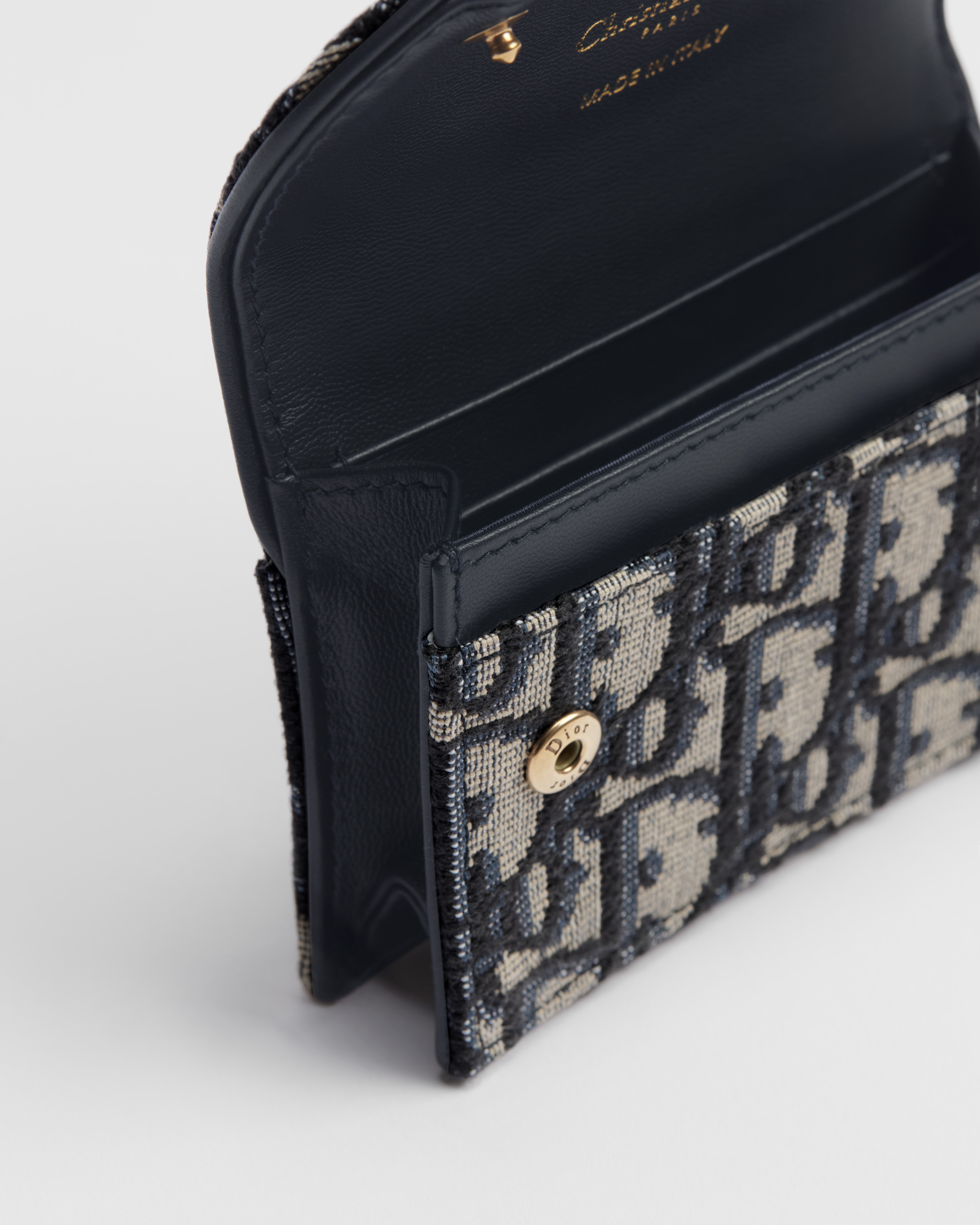 Saddle Bloom Kartenetui Dior Oblique Jacquard in Blau E10