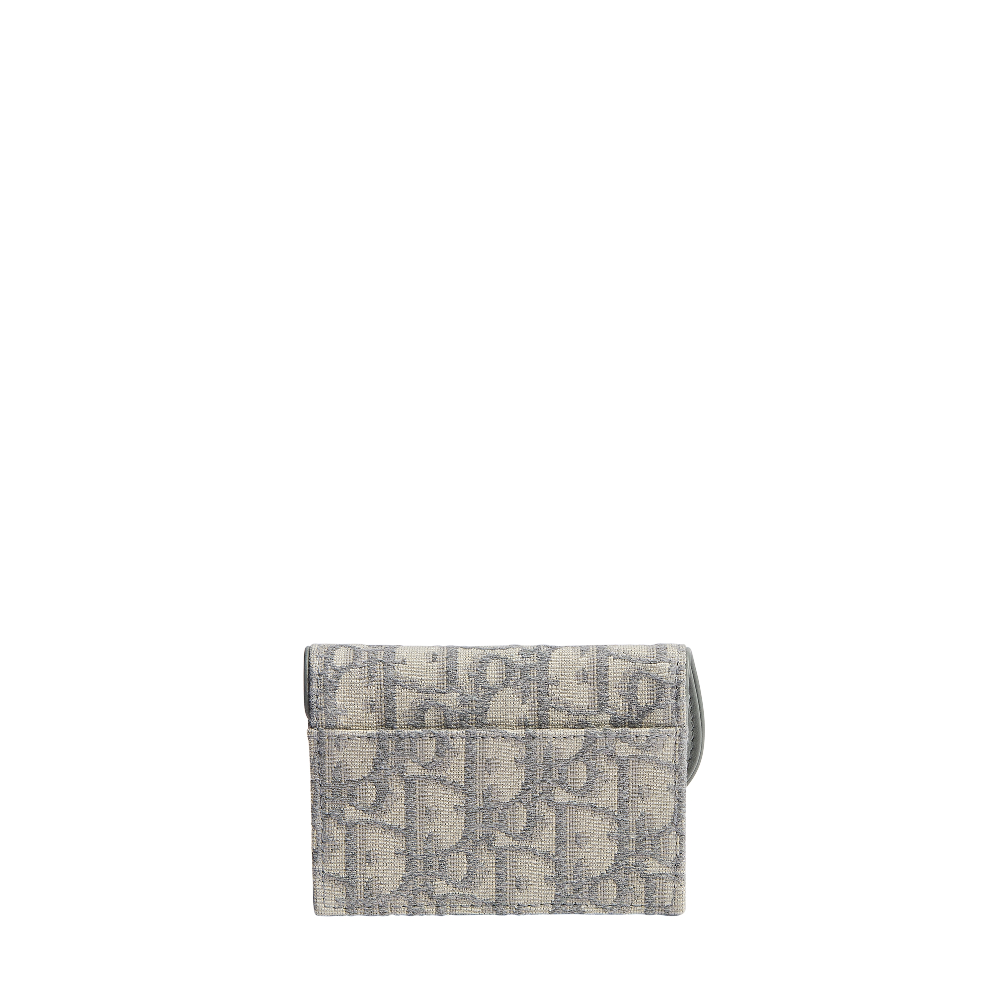 Saddle Bloom Card Holder Gray Dior Oblique Jacquard E08