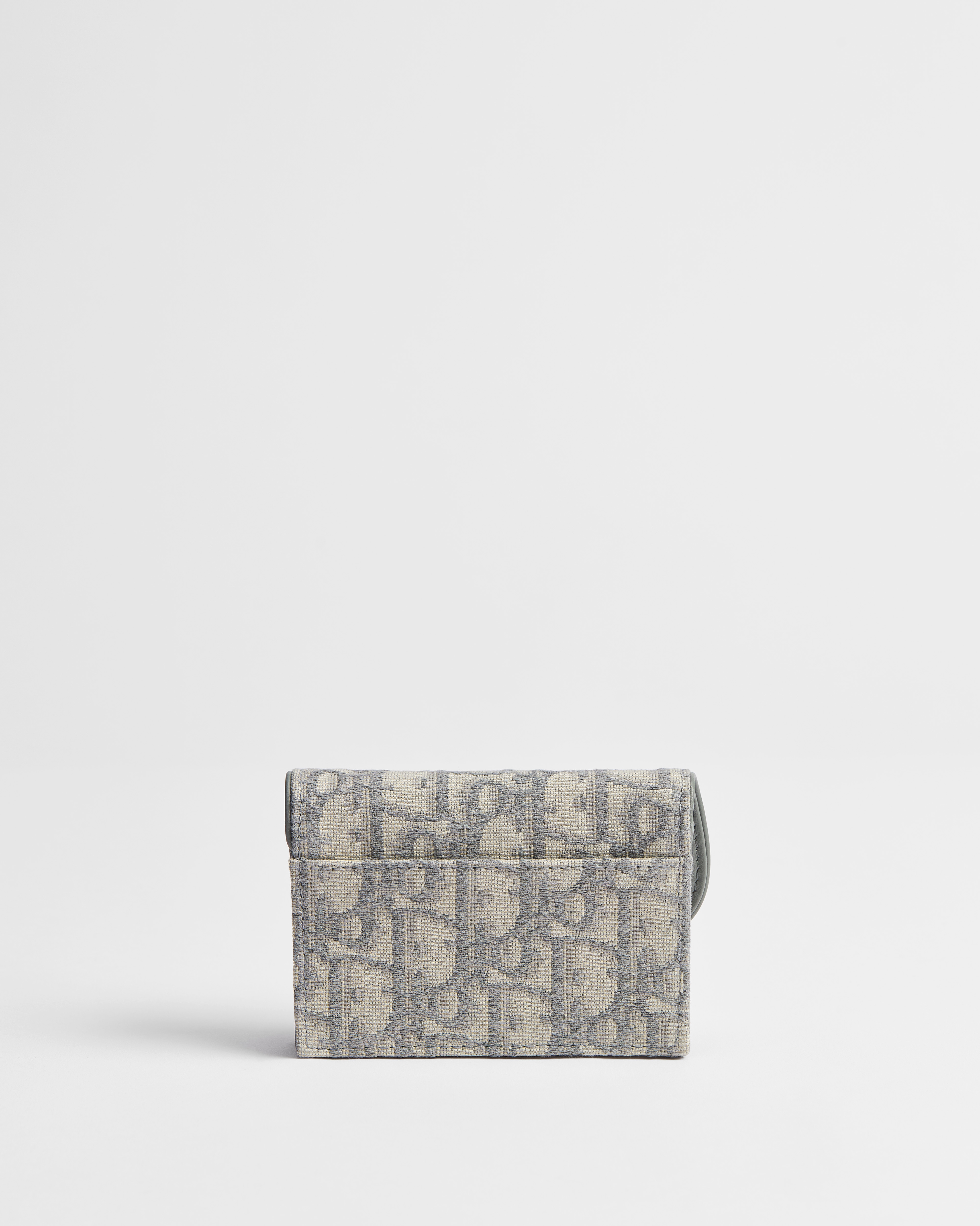 Porte-cartes Bloom Saddle Toile jacquard Dior Oblique gris E08