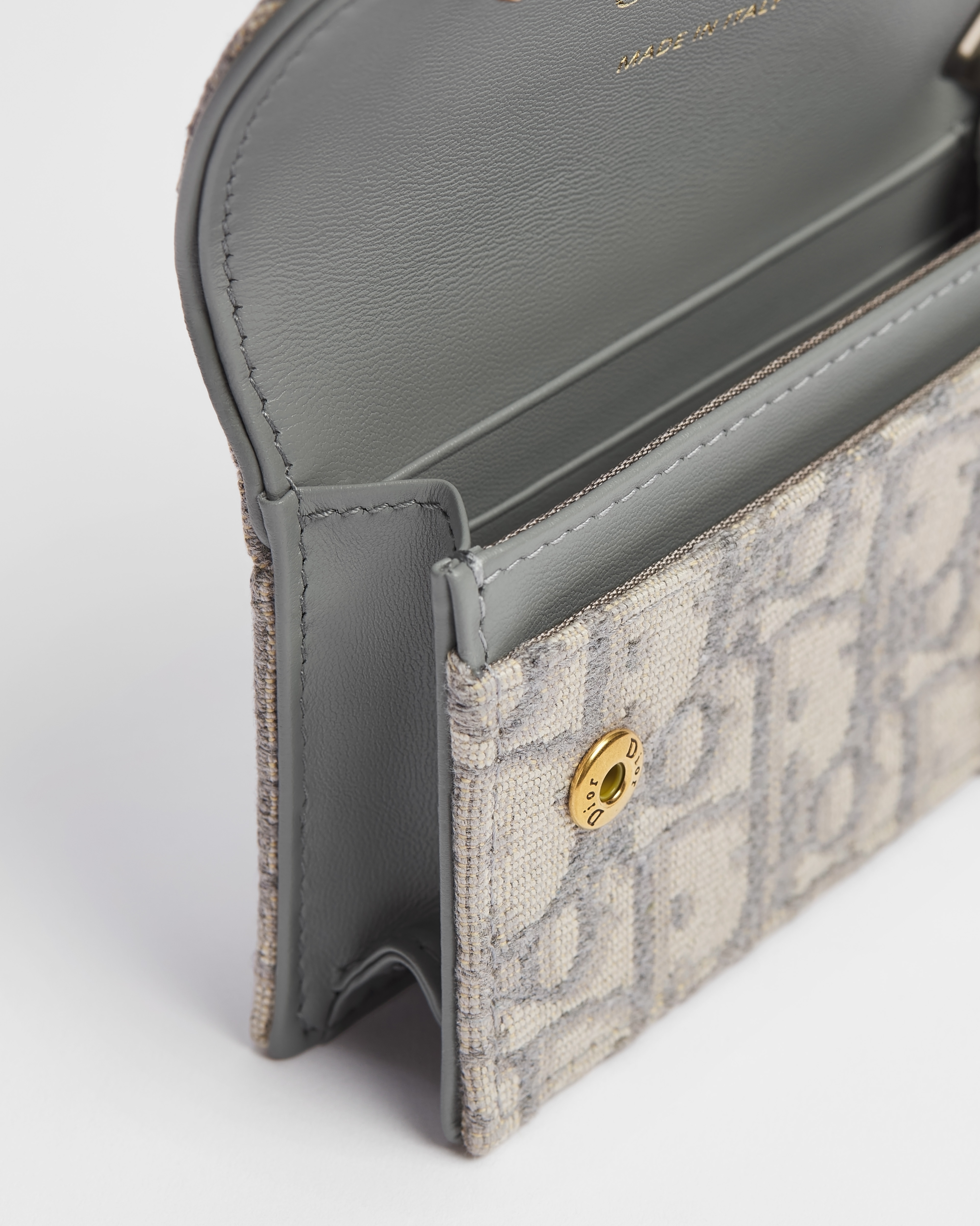 Porta-cartões Saddle Bloom Jacquard Dior Oblique cinza E10