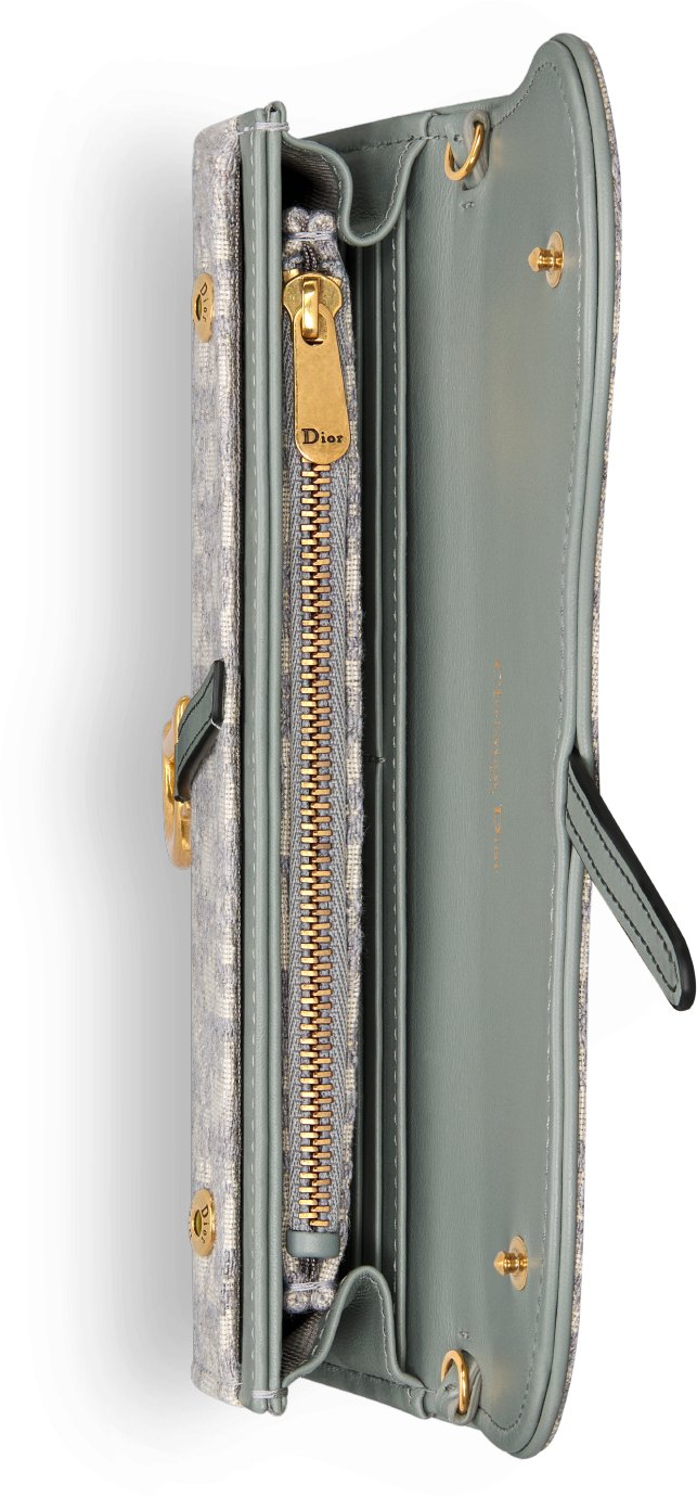 Small Saddle Pouch with Chain Gray Dior Oblique Jacquard | DIOR