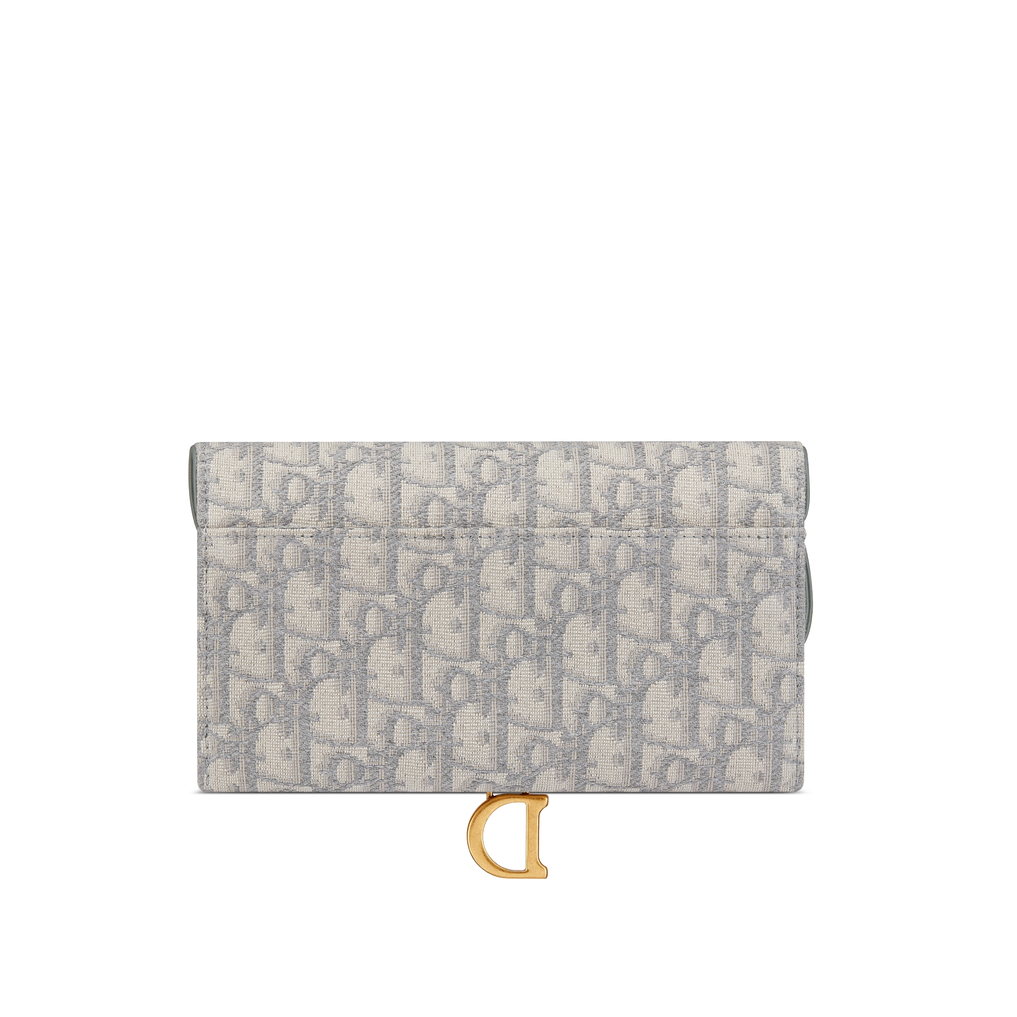 Kleine Saddle-pouch met ketting Grijze Dior Oblique-jacquard E08