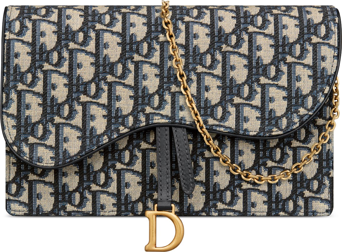 Saddle Pouch Blue Dior Oblique Jacquard DIOR
