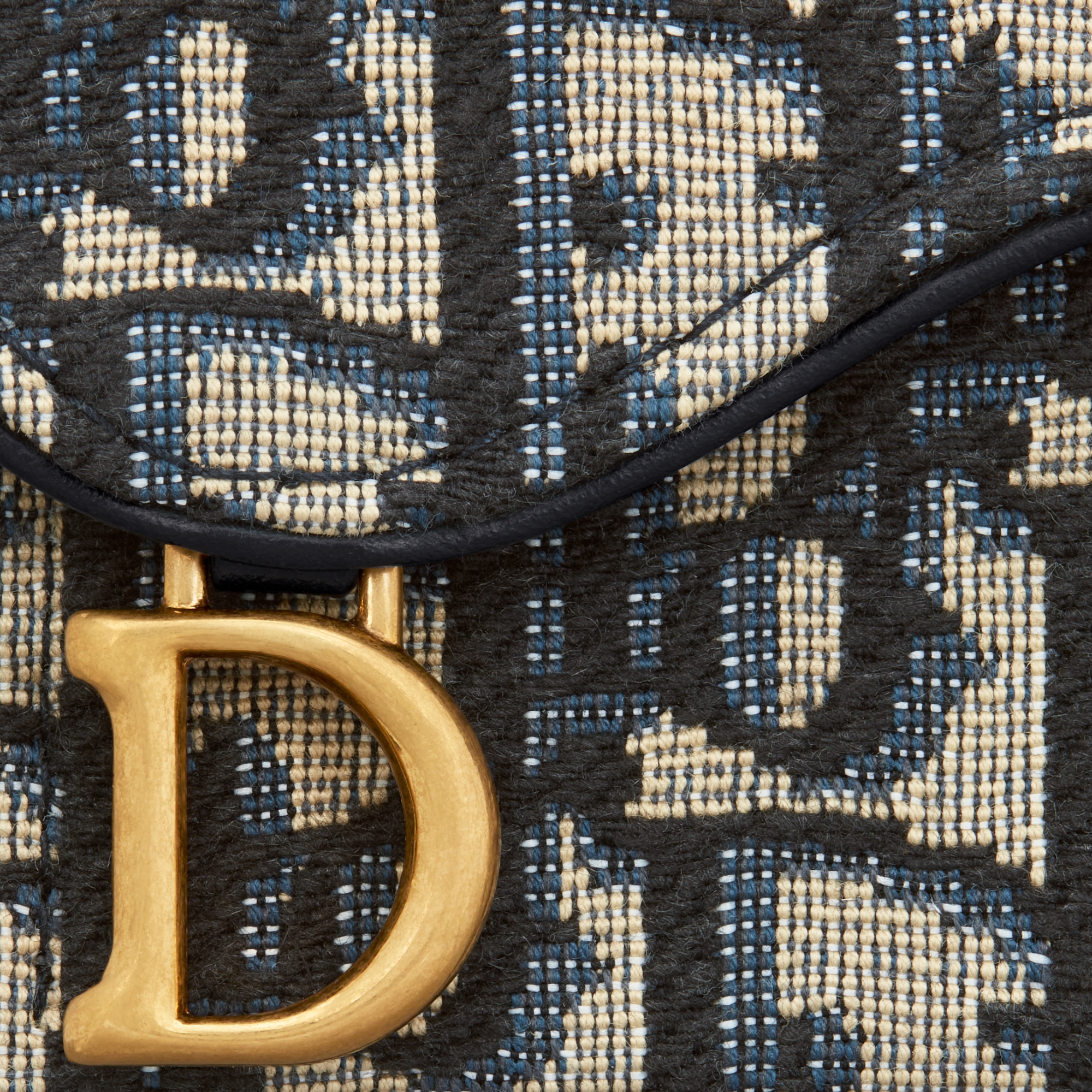 Saddle Jasmine Kartenetui mit Akkordeonfächern Dior Oblique Jacquard in Blau E09
