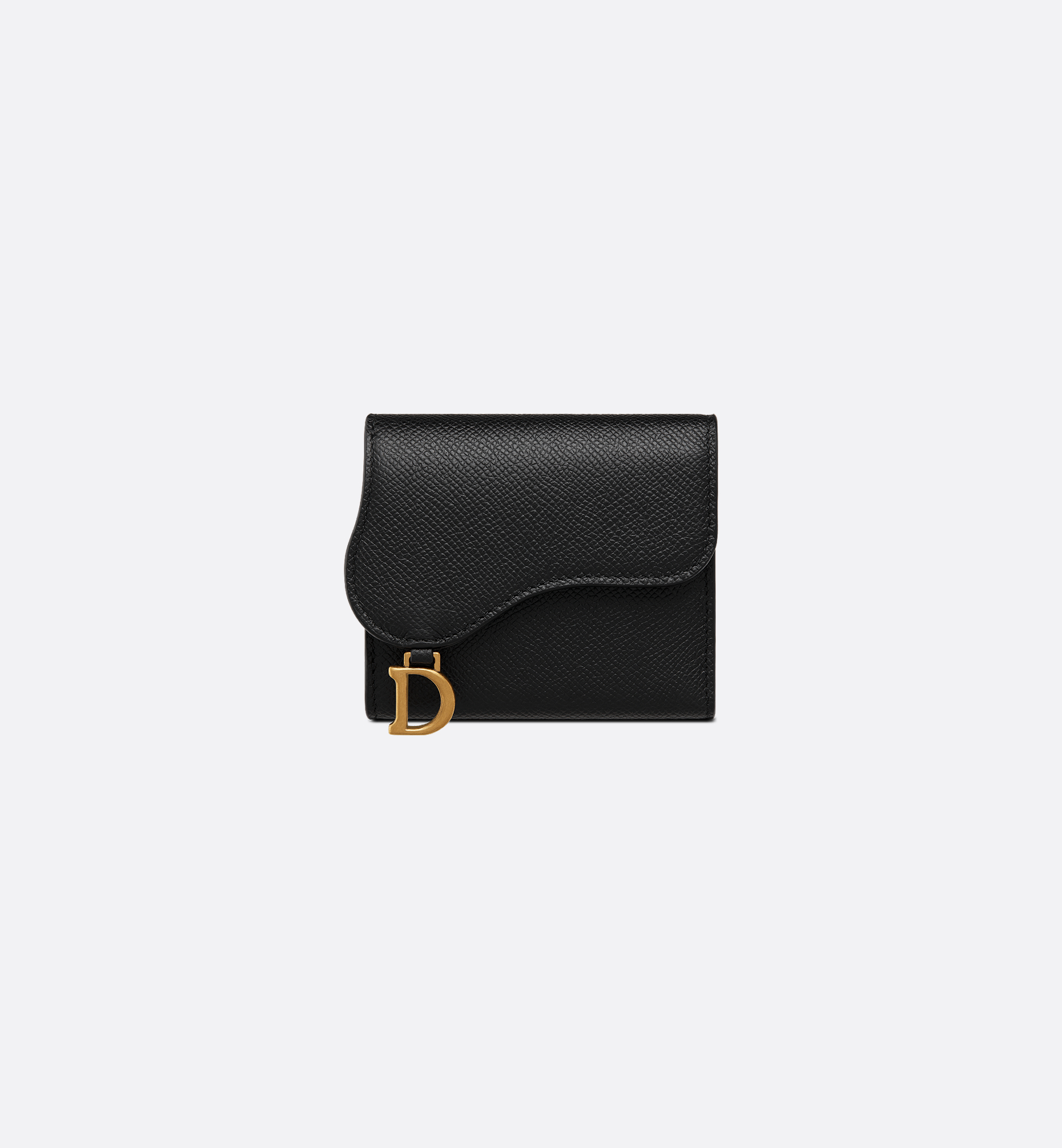 Saddle Lotus Wallet Black Grained Calfskin | DIOR Saddle Lotus Wallet Black Grained Calfskin | DIOR