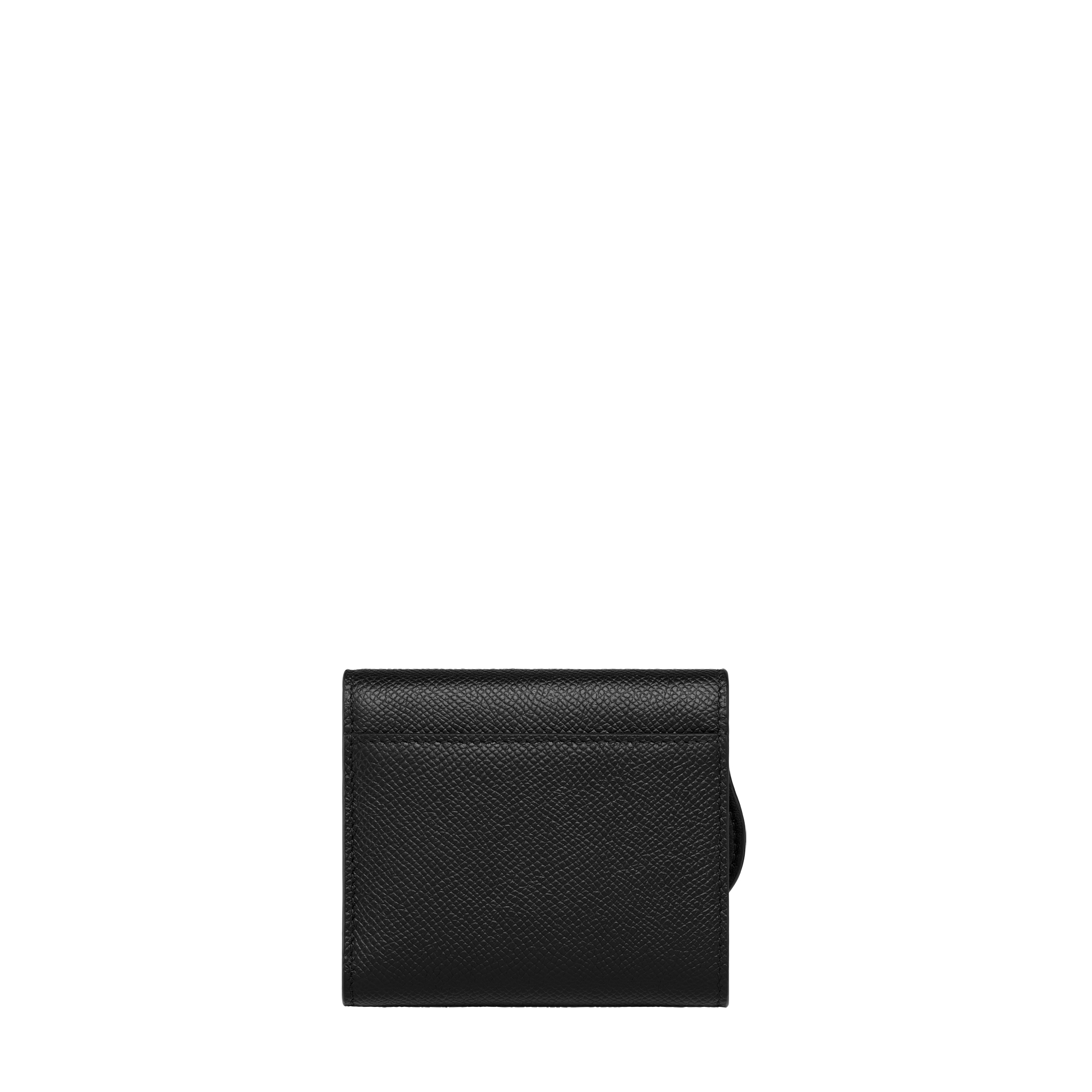 Saddle Lotus Wallet Black Grained Calfskin E08