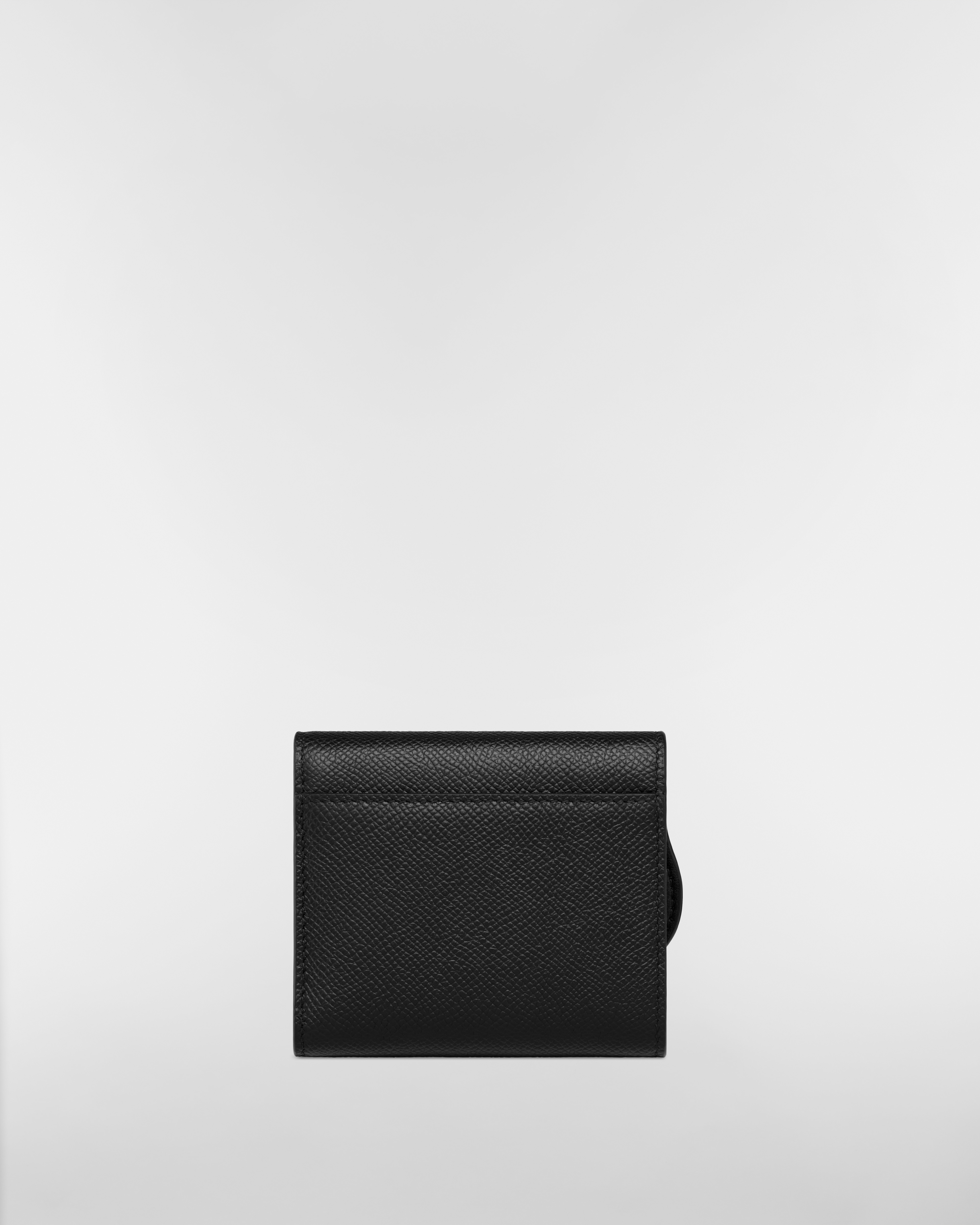 Saddle Lotus Wallet Black Grained Calfskin E08