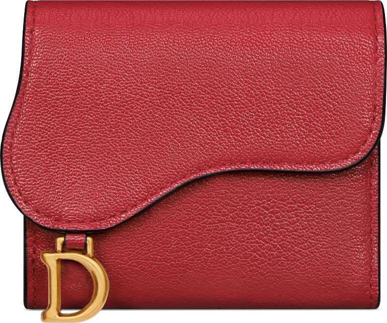 Saddle Lotus Wallet Sand Colored Goatskin DIOR