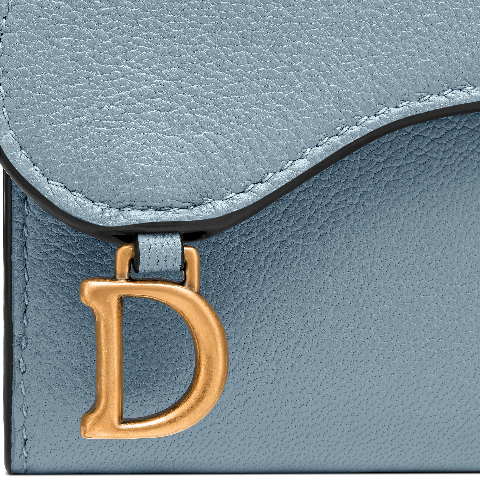 Saddle Lotus 銀包 雲藍色山羊皮 E09