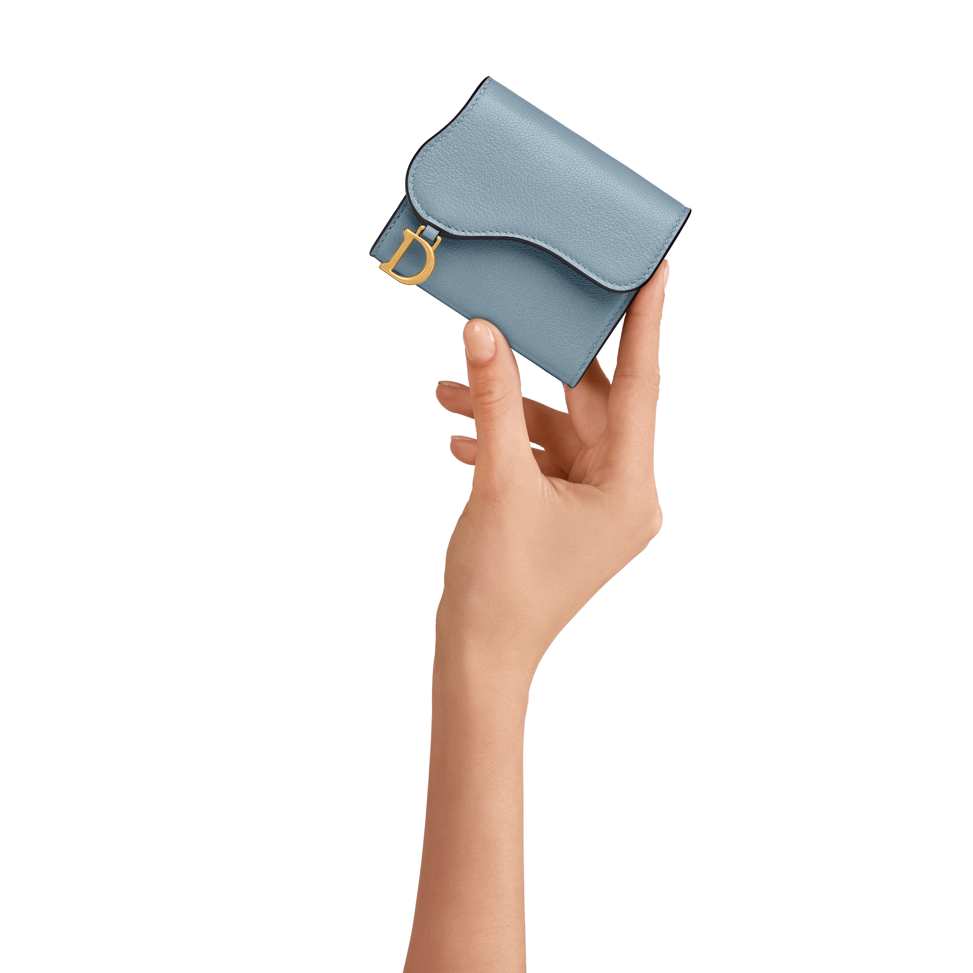 Saddle Lotus 銀包 雲藍色山羊皮 E11