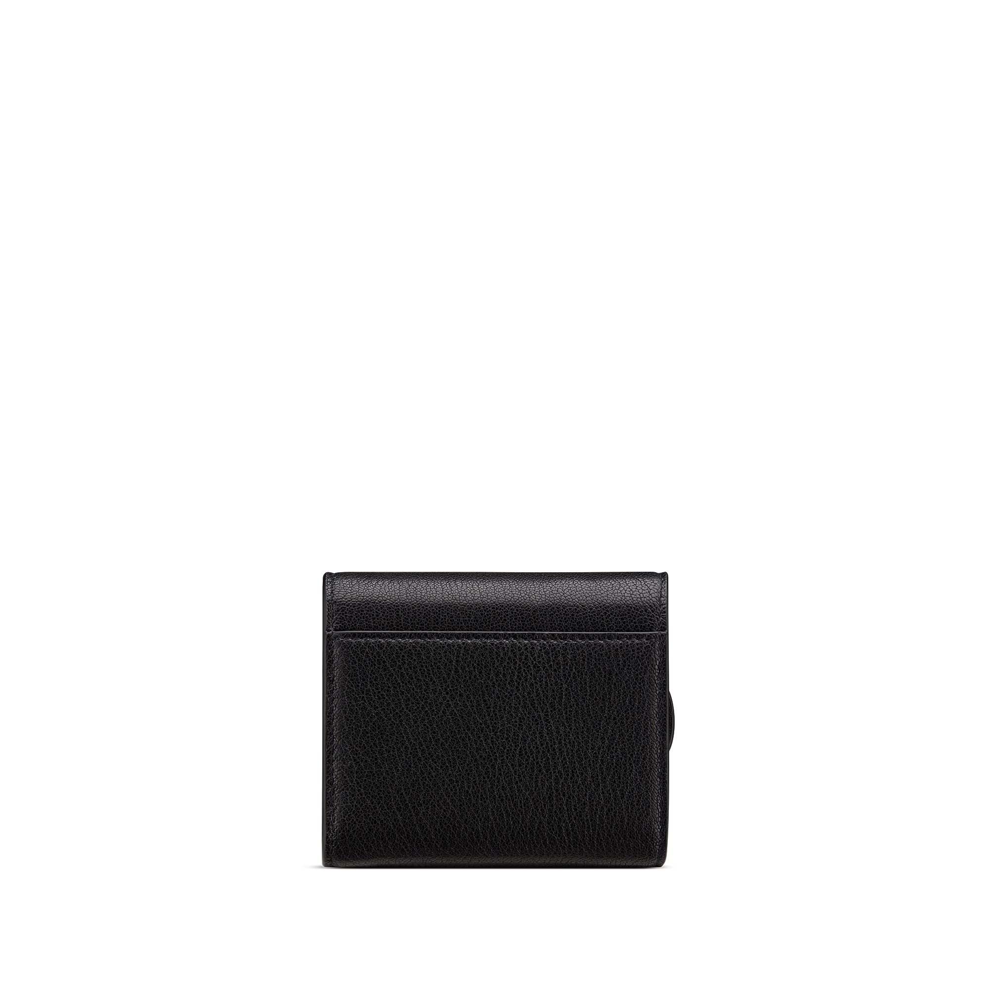 Saddle Lotus Wallet Black Goatskin E08