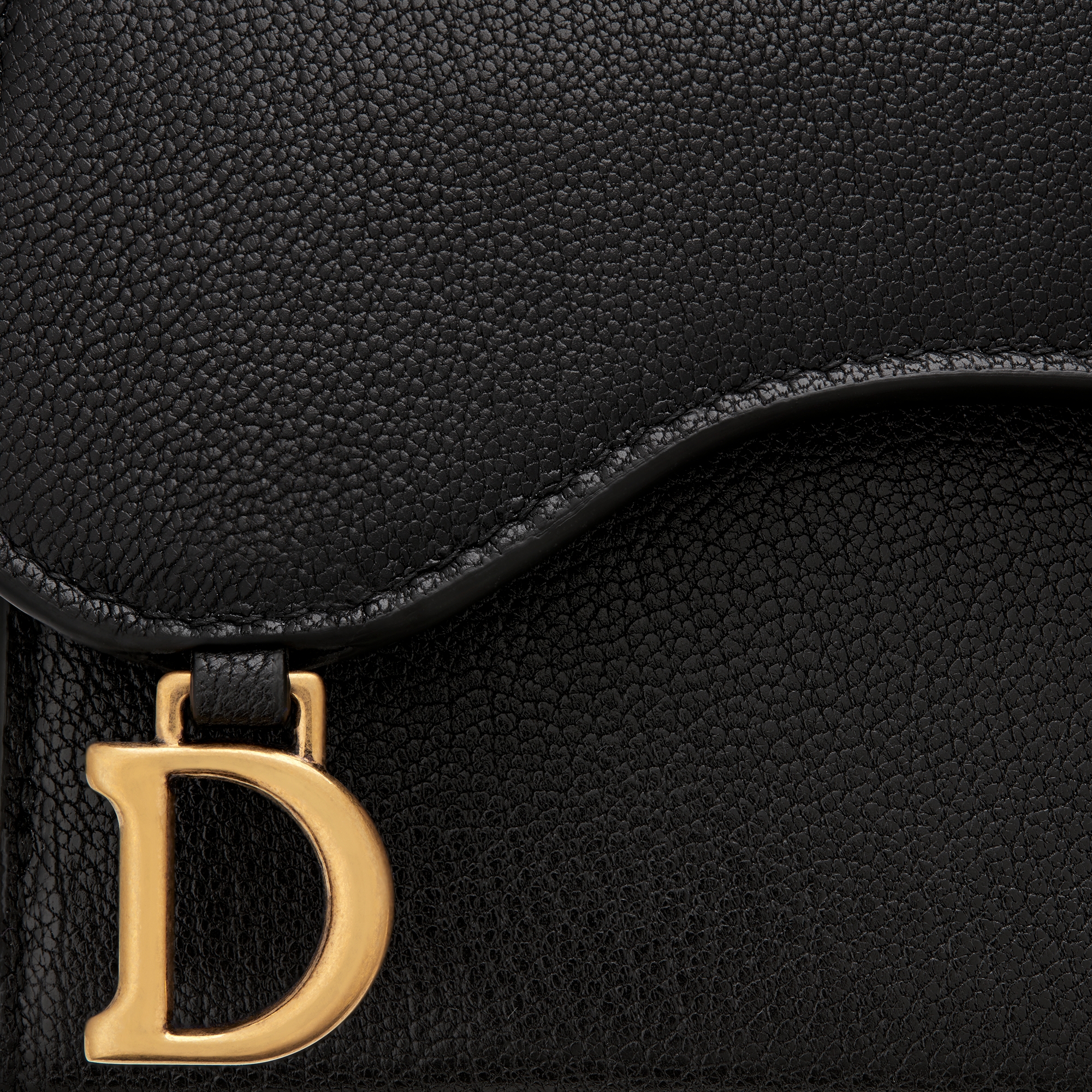 Saddle Lotus Wallet Black Goatskin E09