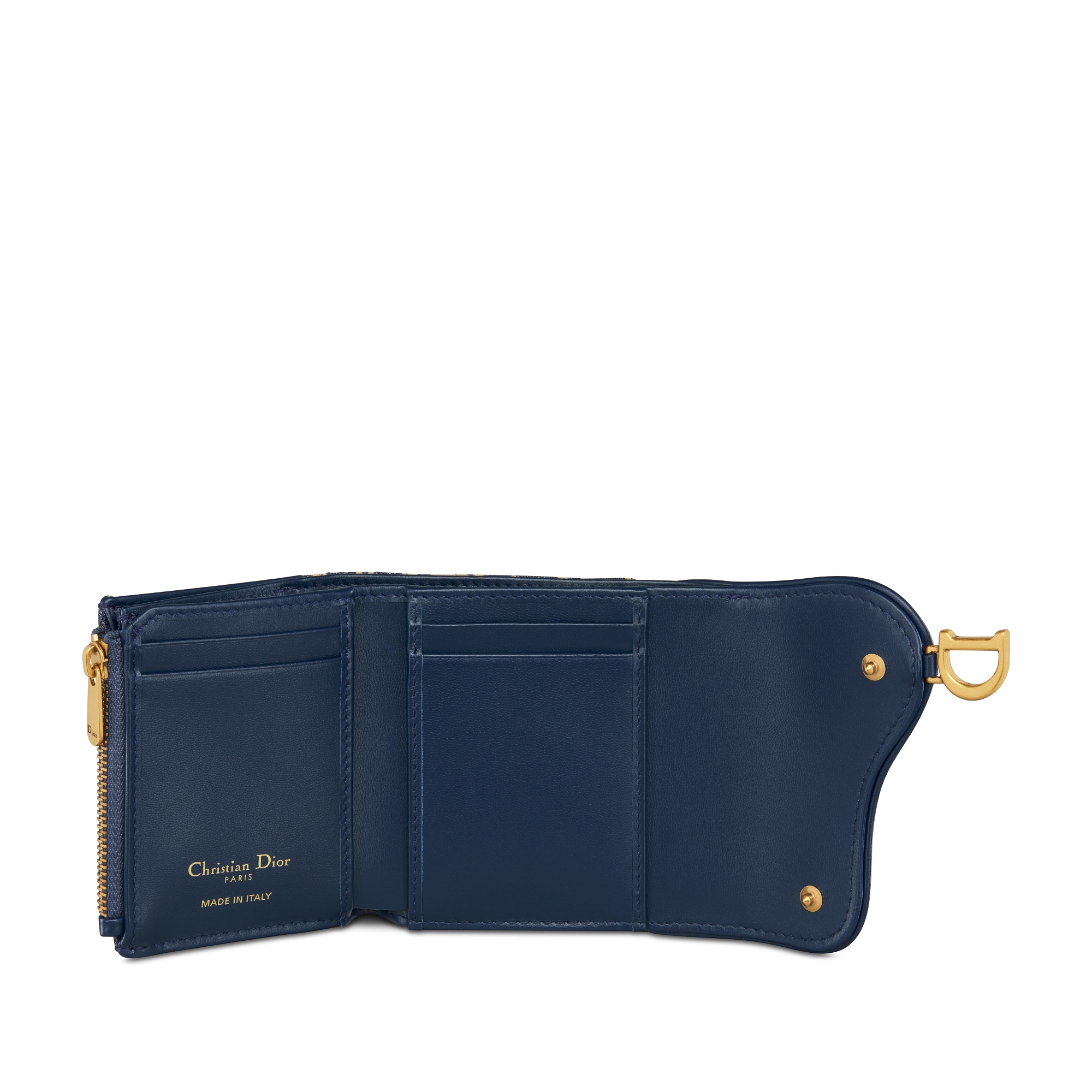 小物 Christian Dior Saddle Medium Wallet Christian Dior Indigo Oblique Canvas Saddle Compact Wallet