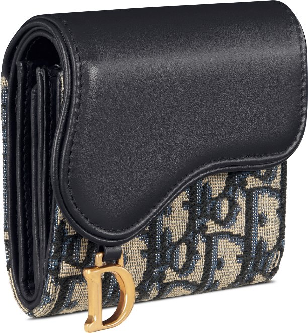 Saddle Lotus Wallet Three quarter closed view