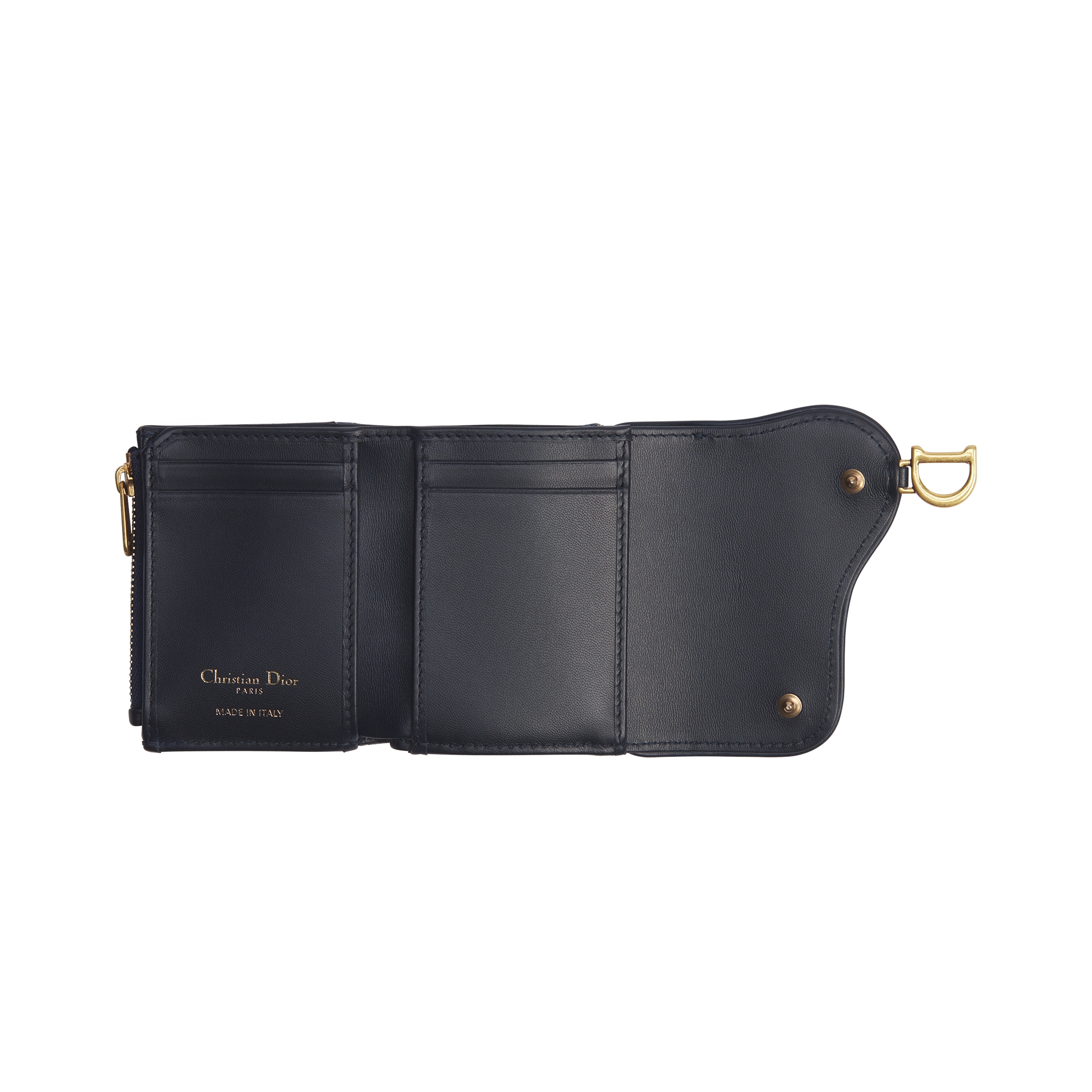 Saddle Lotus Wallet Blue Dior Oblique Jacquard and Smooth Calfskin E07