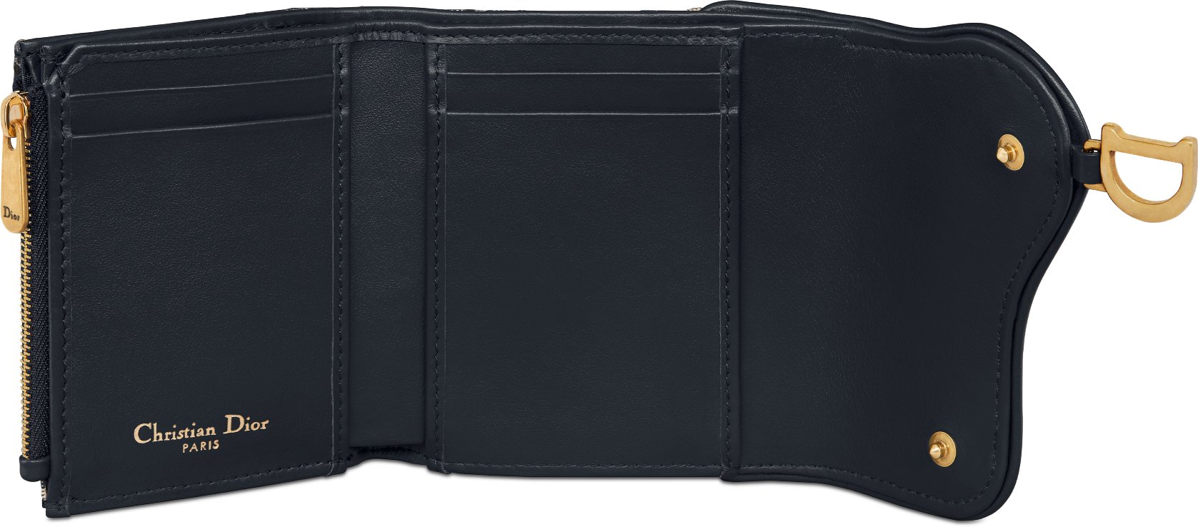 Saddle Lotus Wallet Unfolded view