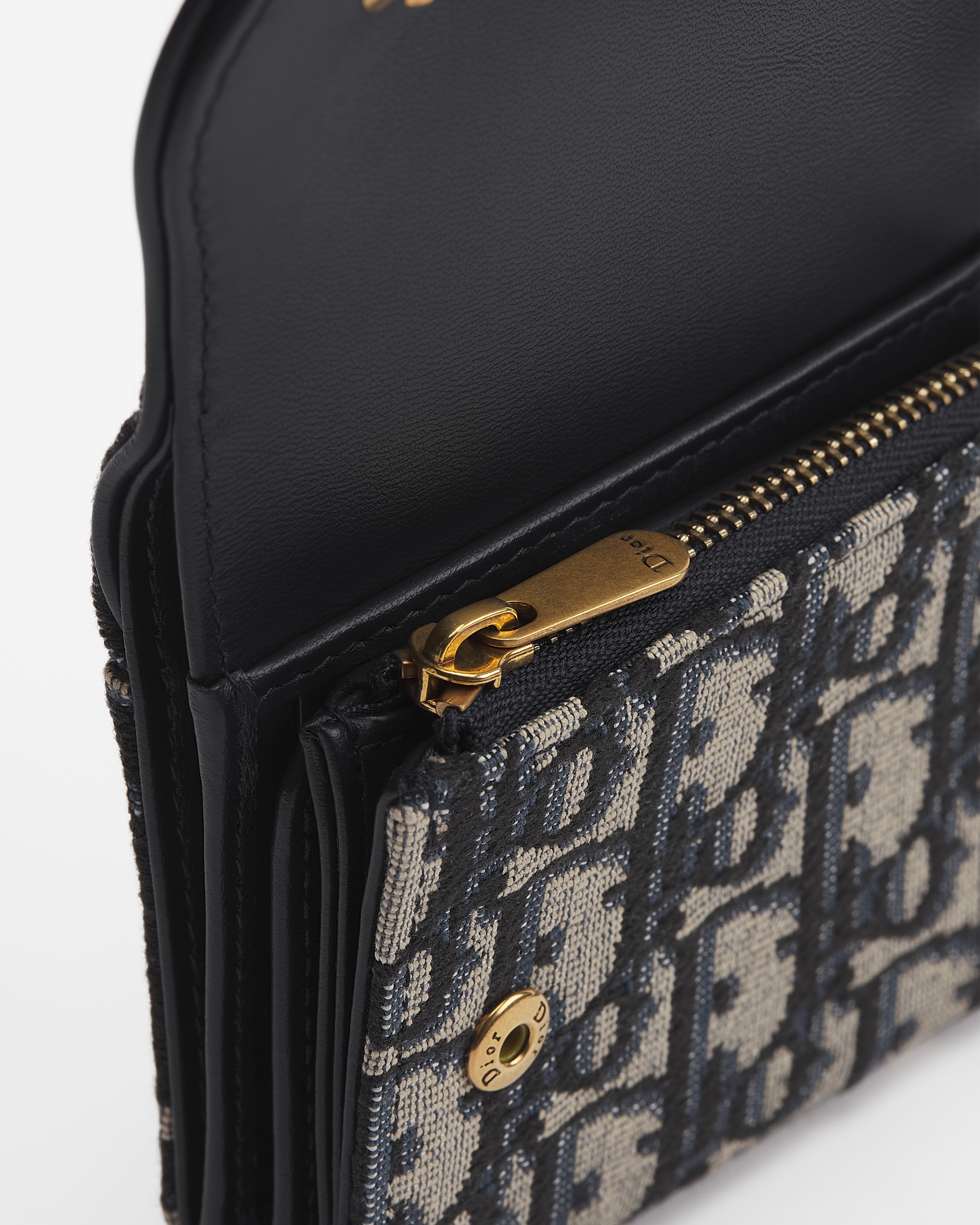 Saddle Lotus Wallet Blue Dior Oblique Jacquard E10
