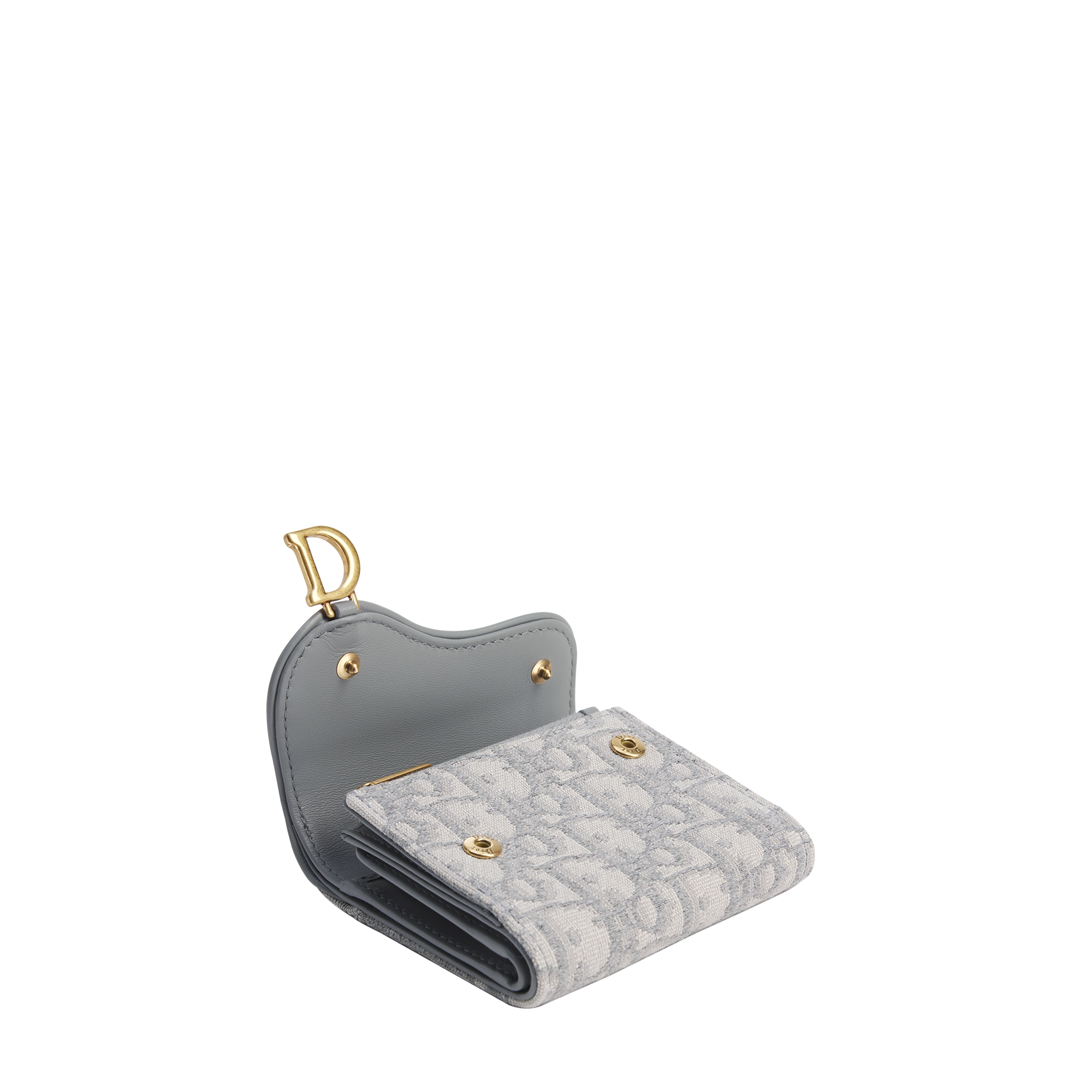 Saddle Lotus Wallet Gray Dior Oblique Jacquard E03
