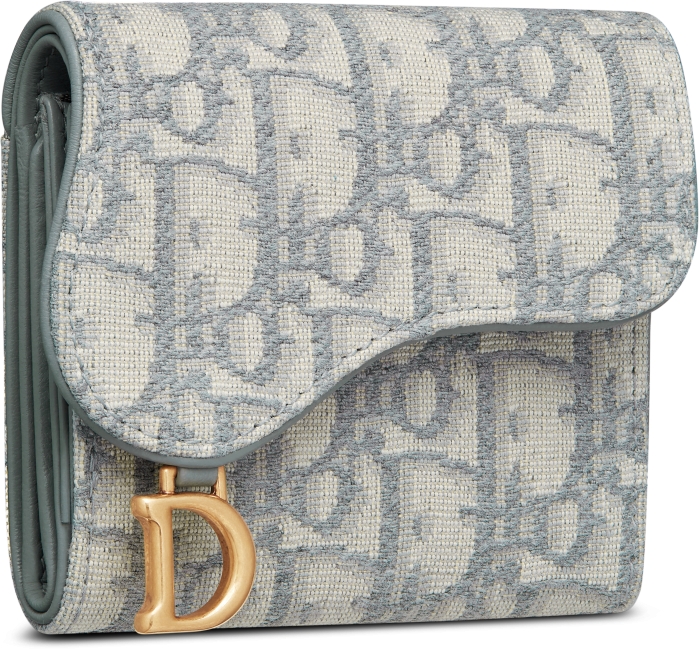 Saddle Lotus Wallet Gray Dior Oblique Jacquard | DIOR