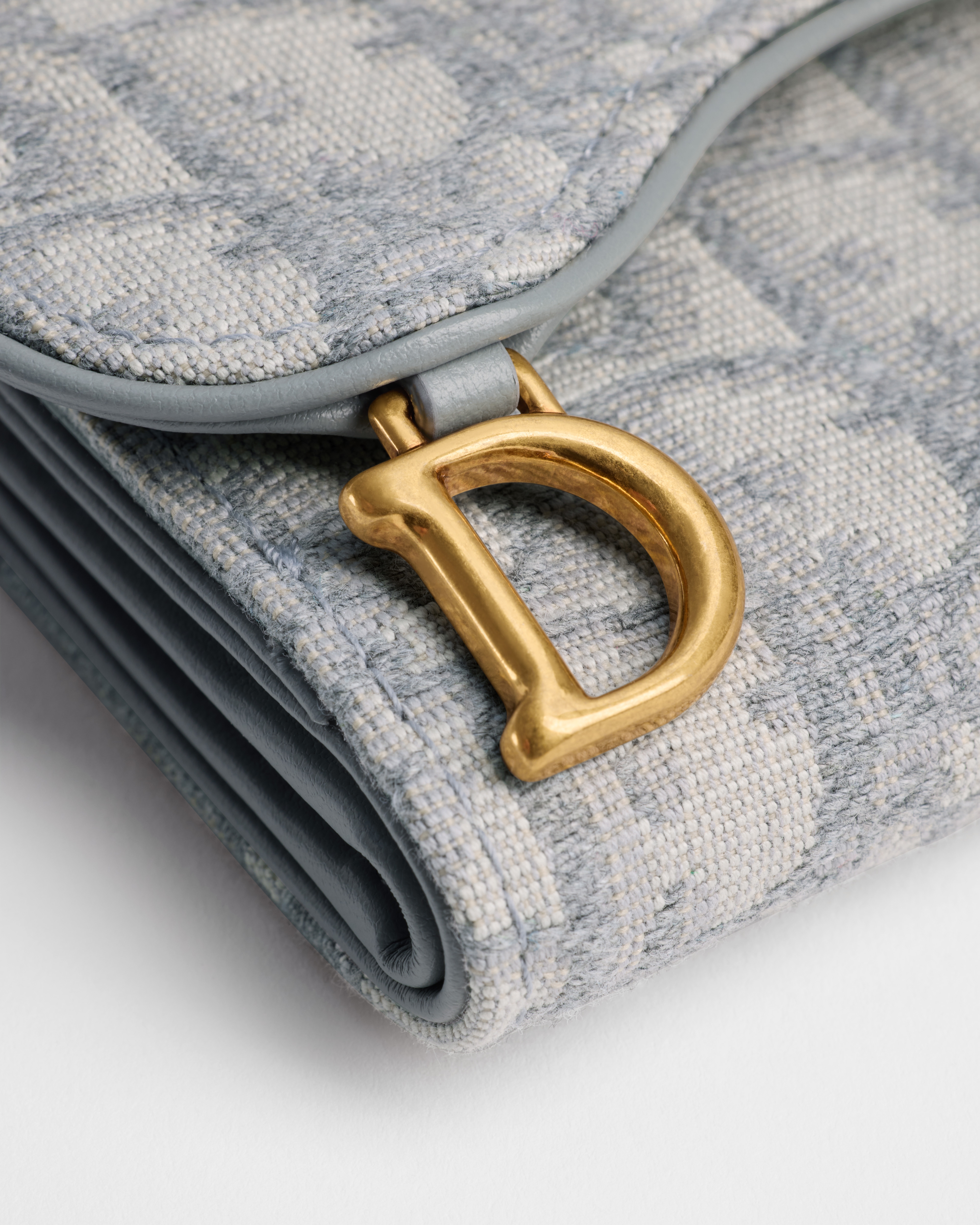 Saddle Lotus Wallet Gray Dior Oblique Jacquard E12