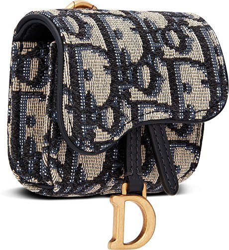 Saddle Case for AirPods Pro Blue Dior Oblique Jacquard DIOR