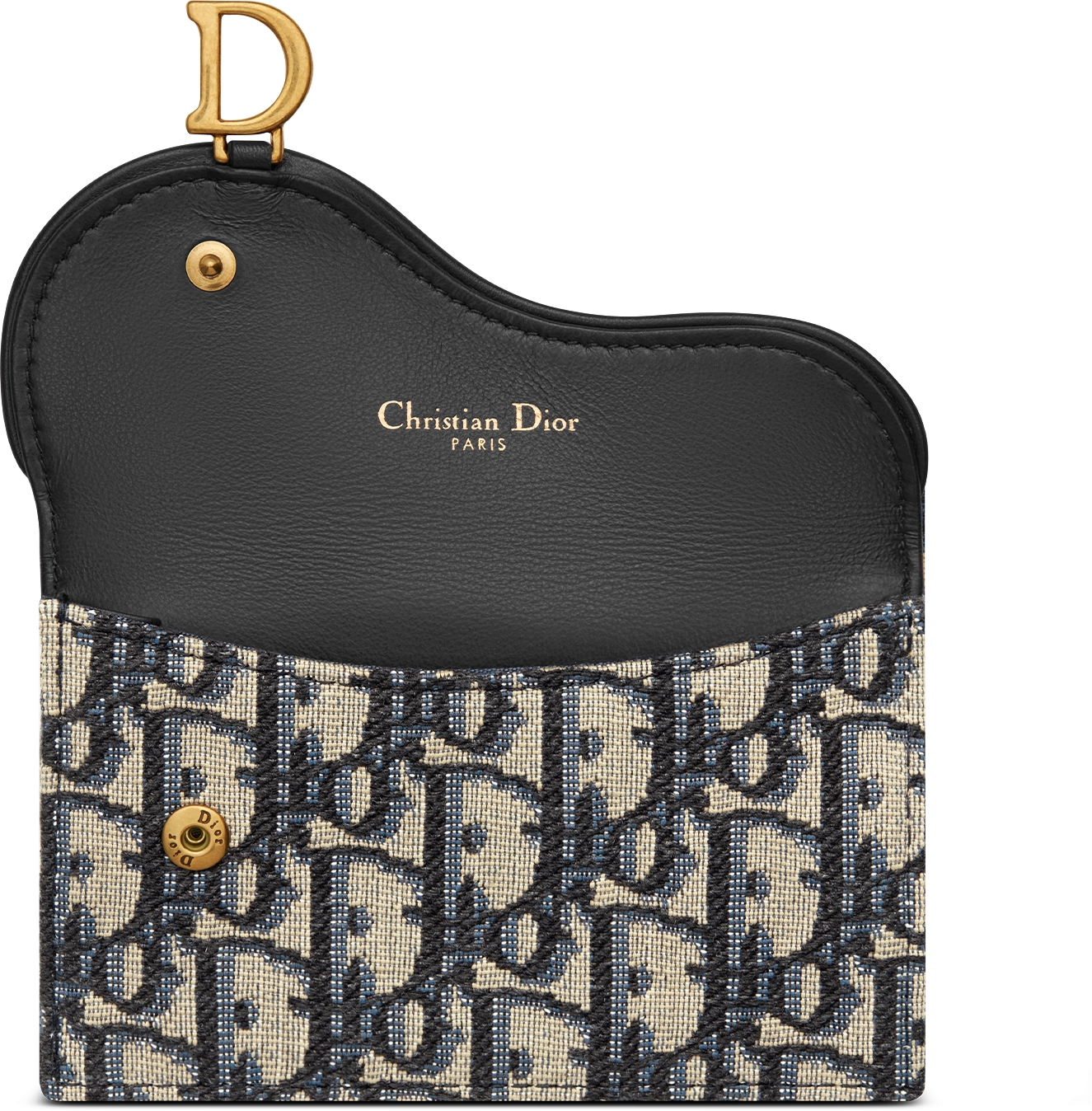 Saddle Cosmos Zipped Card Holder Blue Dior Oblique Jacquard DIOR