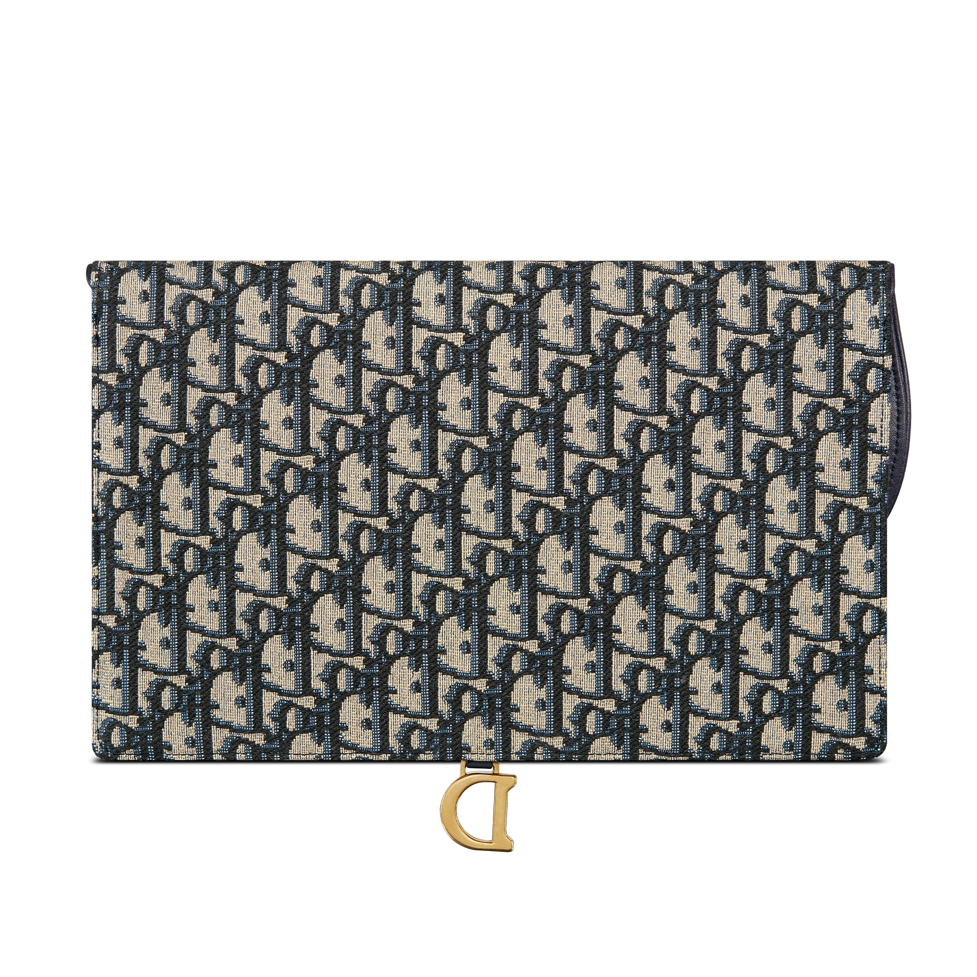 Saddle Pouch Dior Oblique Jacquard in Blau E08