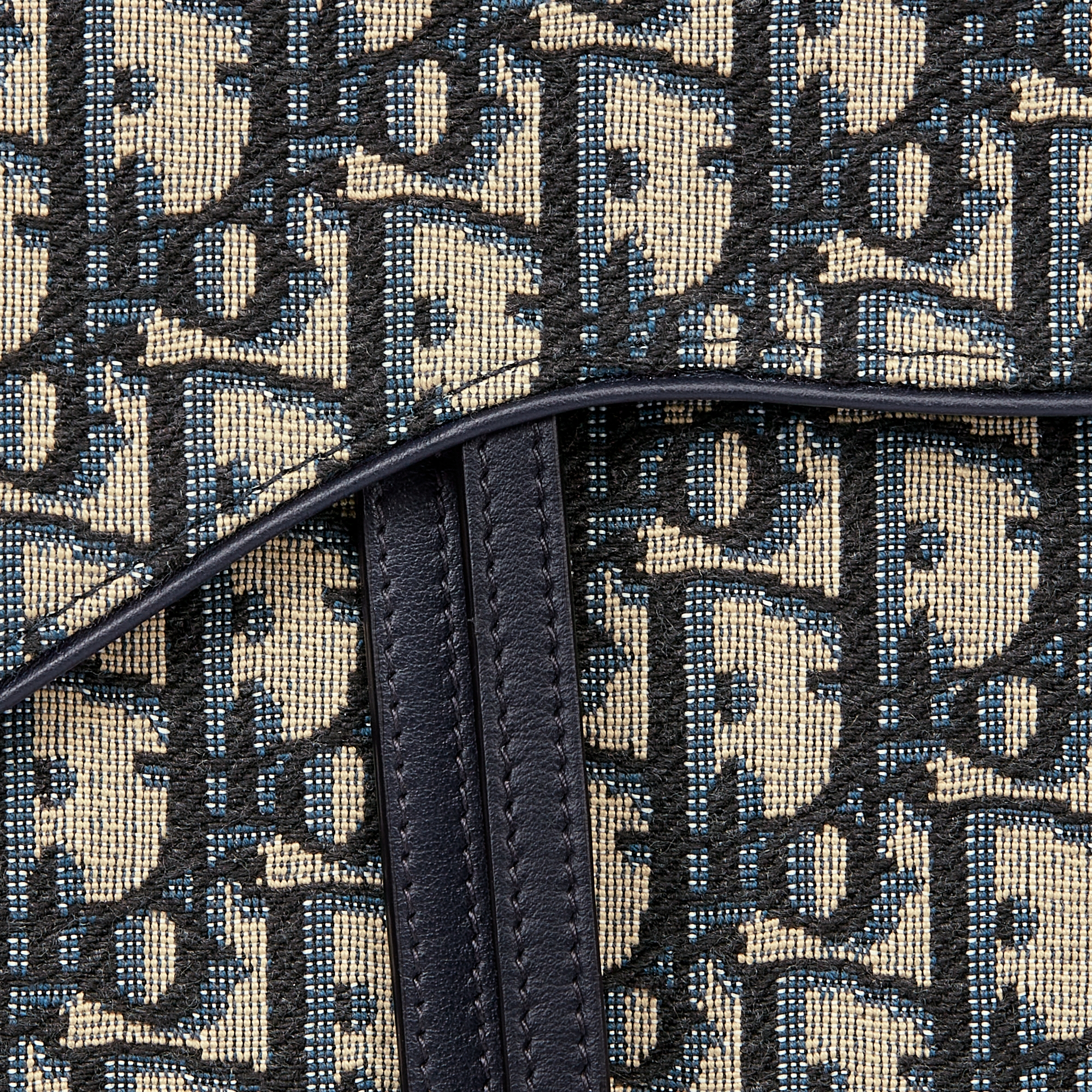 Saddle Pouch Dior Oblique Jacquard in Blau E09
