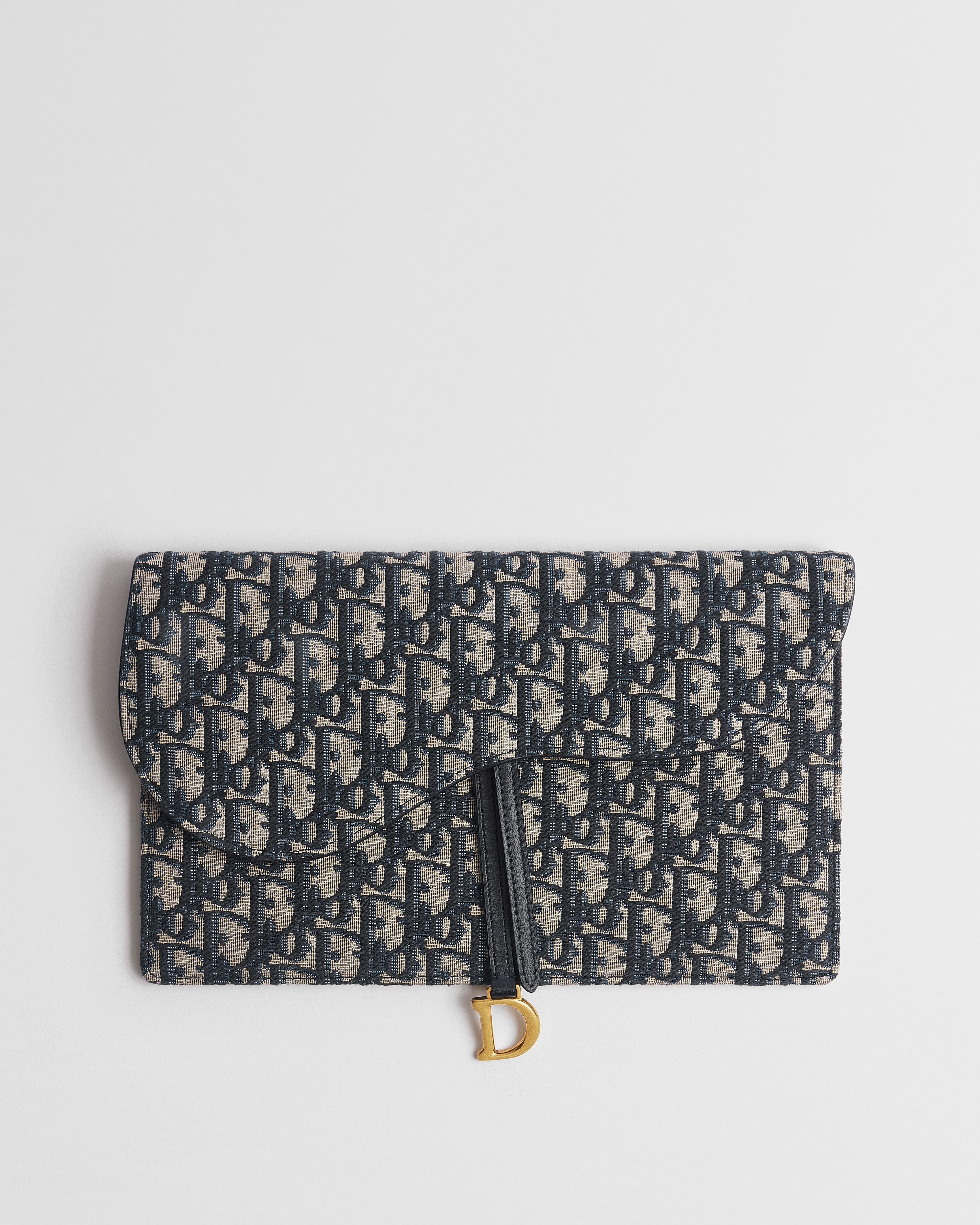 Saddle Pouch Blue Dior Oblique Jacquard E01