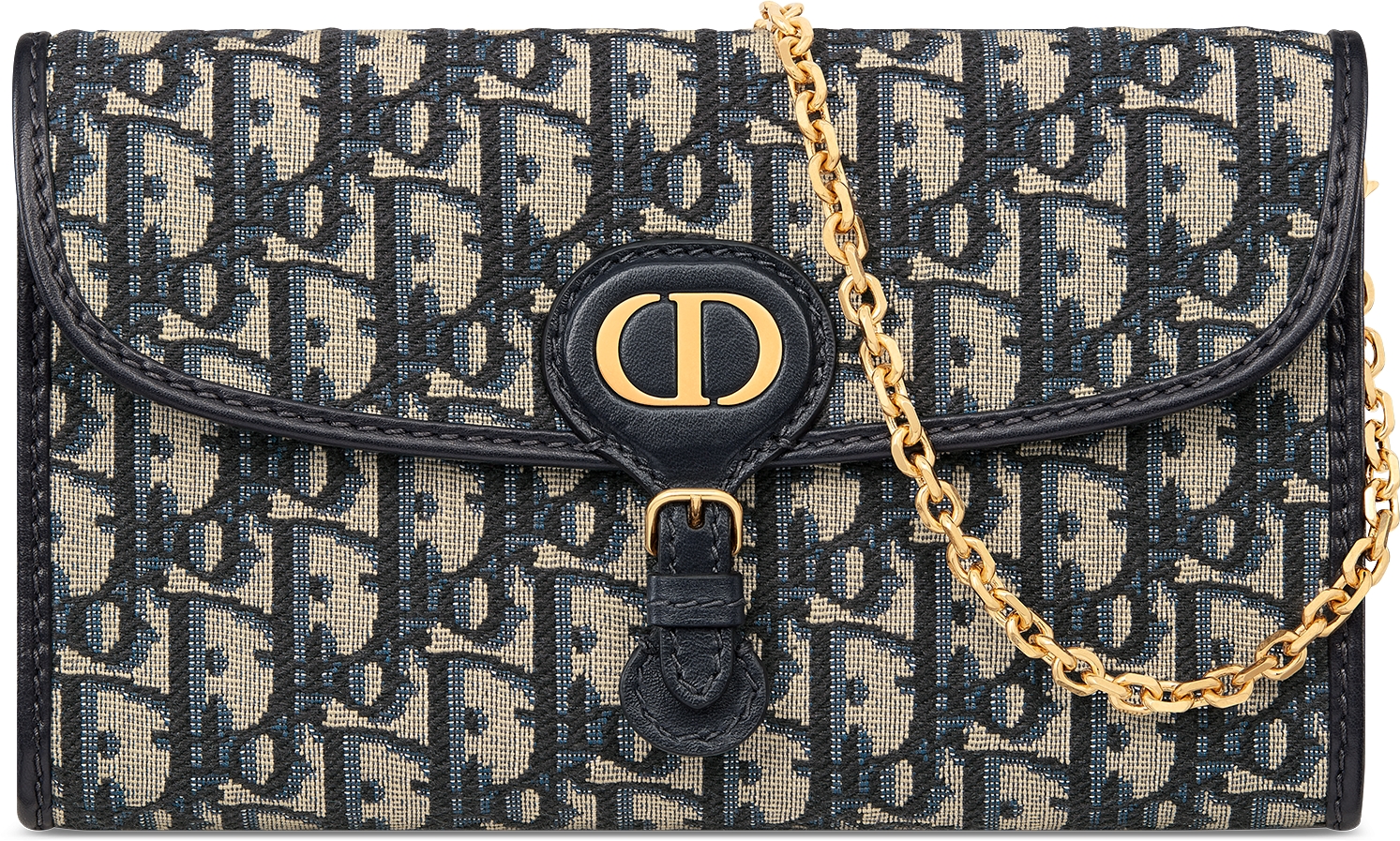 Dior Bobby Pouch with Chain Blue Dior Oblique Jacquard | DIOR