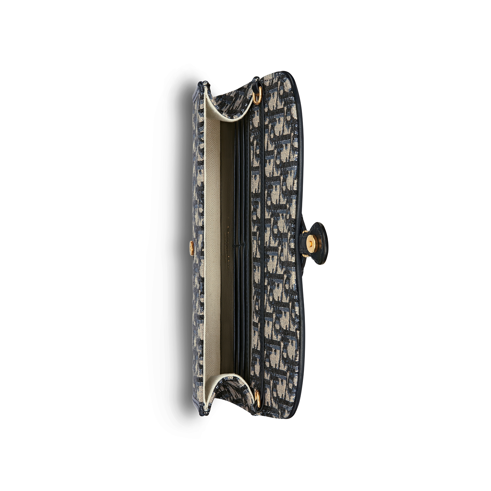 Dior Bobby Pouch with Chain Blue Dior Oblique Jacquard E06