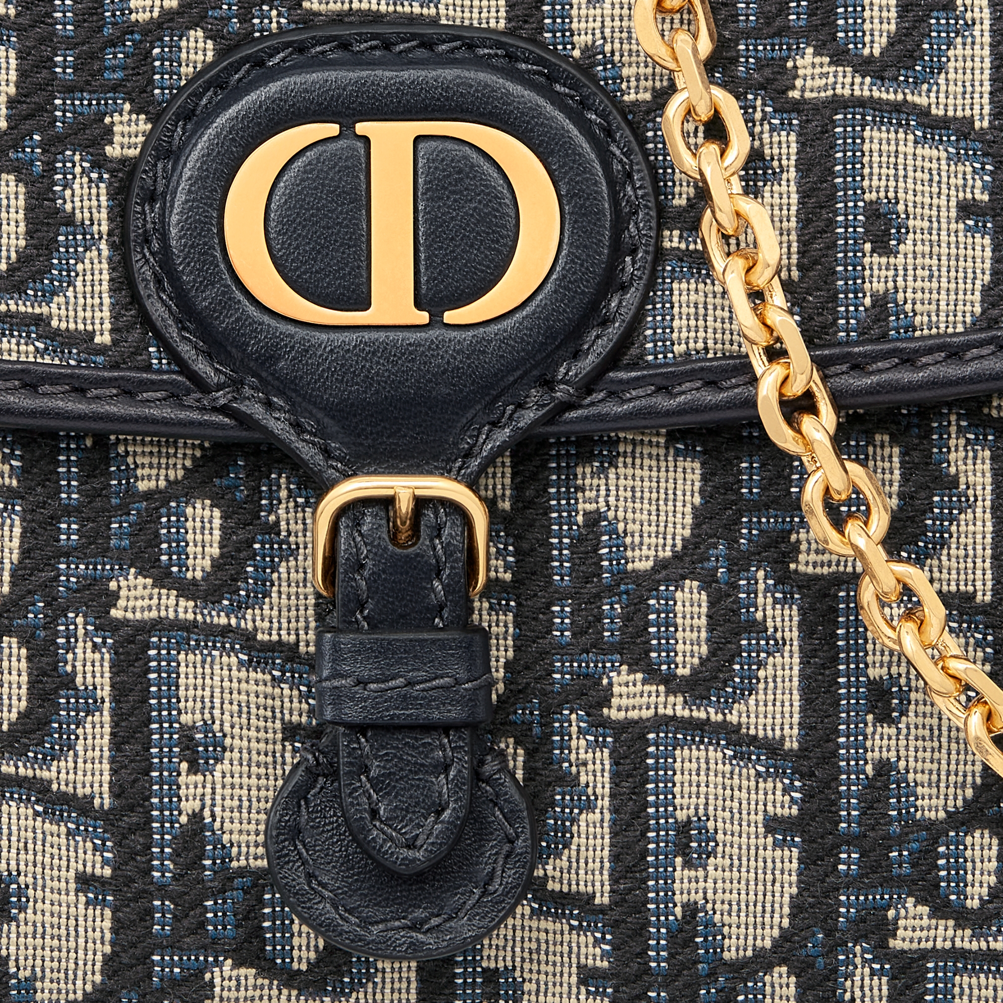 Dior Bobby Pouch with Chain Blue Dior Oblique Jacquard E09