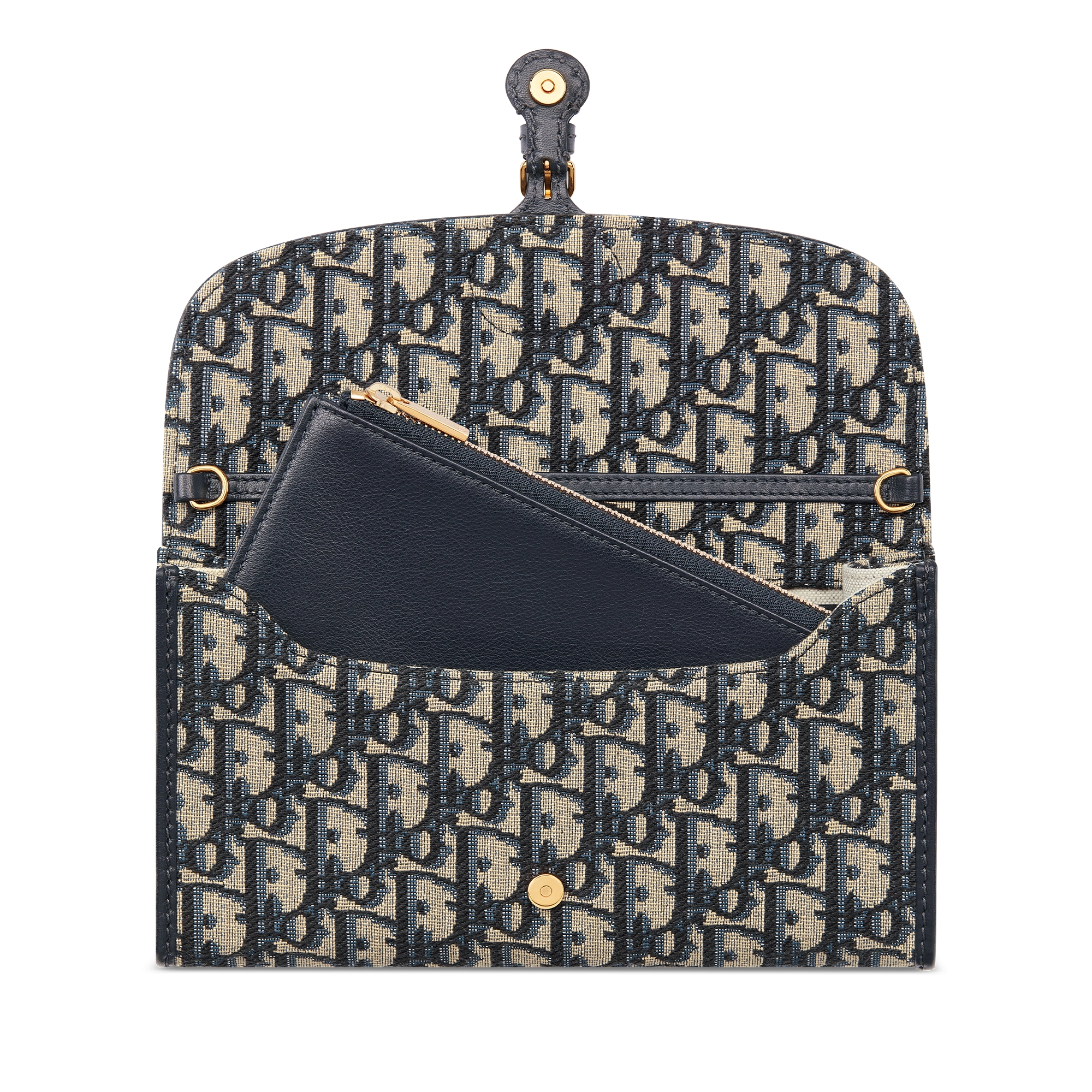 Dior Bobby Pouch with Chain Blue Dior Oblique Jacquard E10