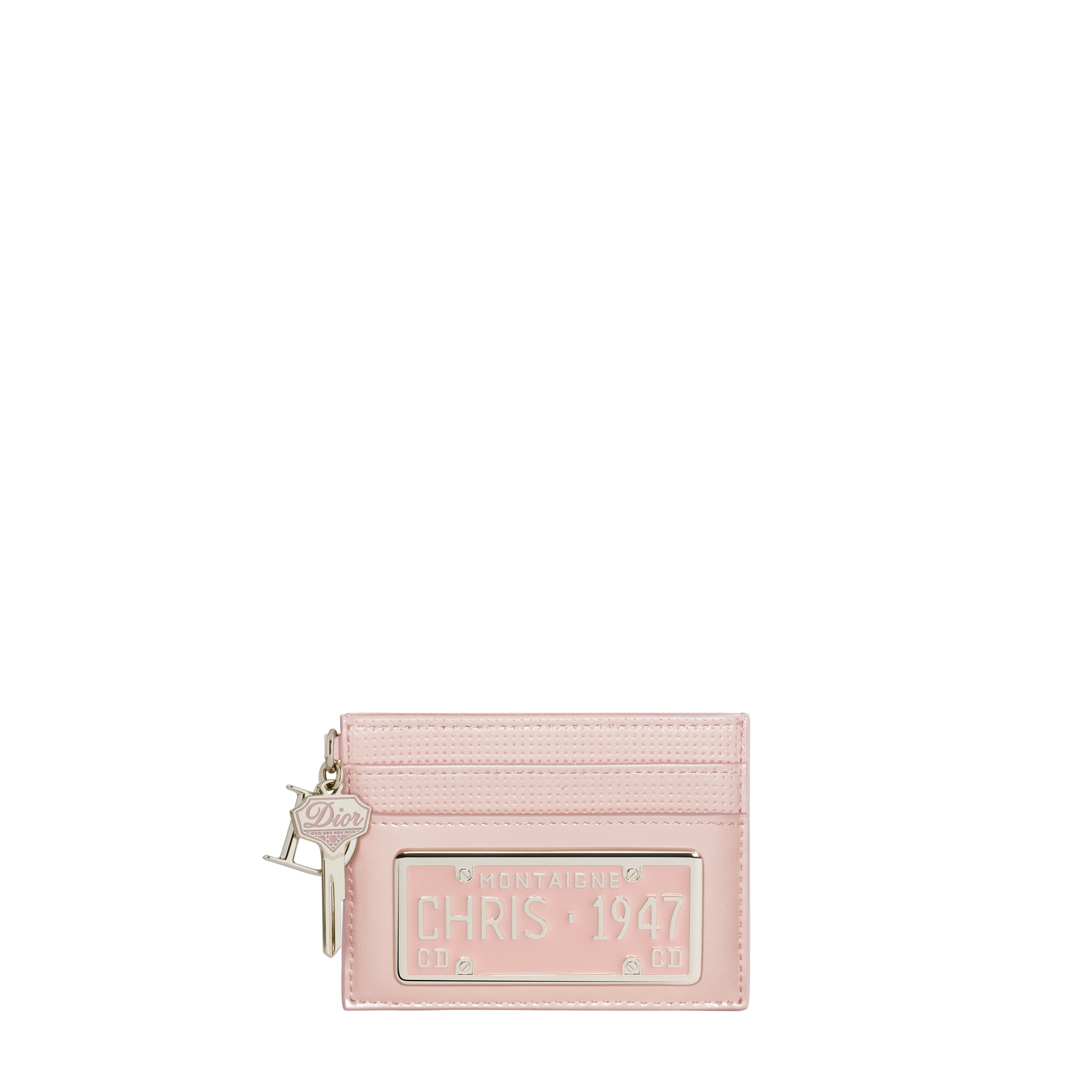 Saddle Freesia Card Holder Dior Drive-In Pink Patent Calfskin and Perforated Lambskin E01
