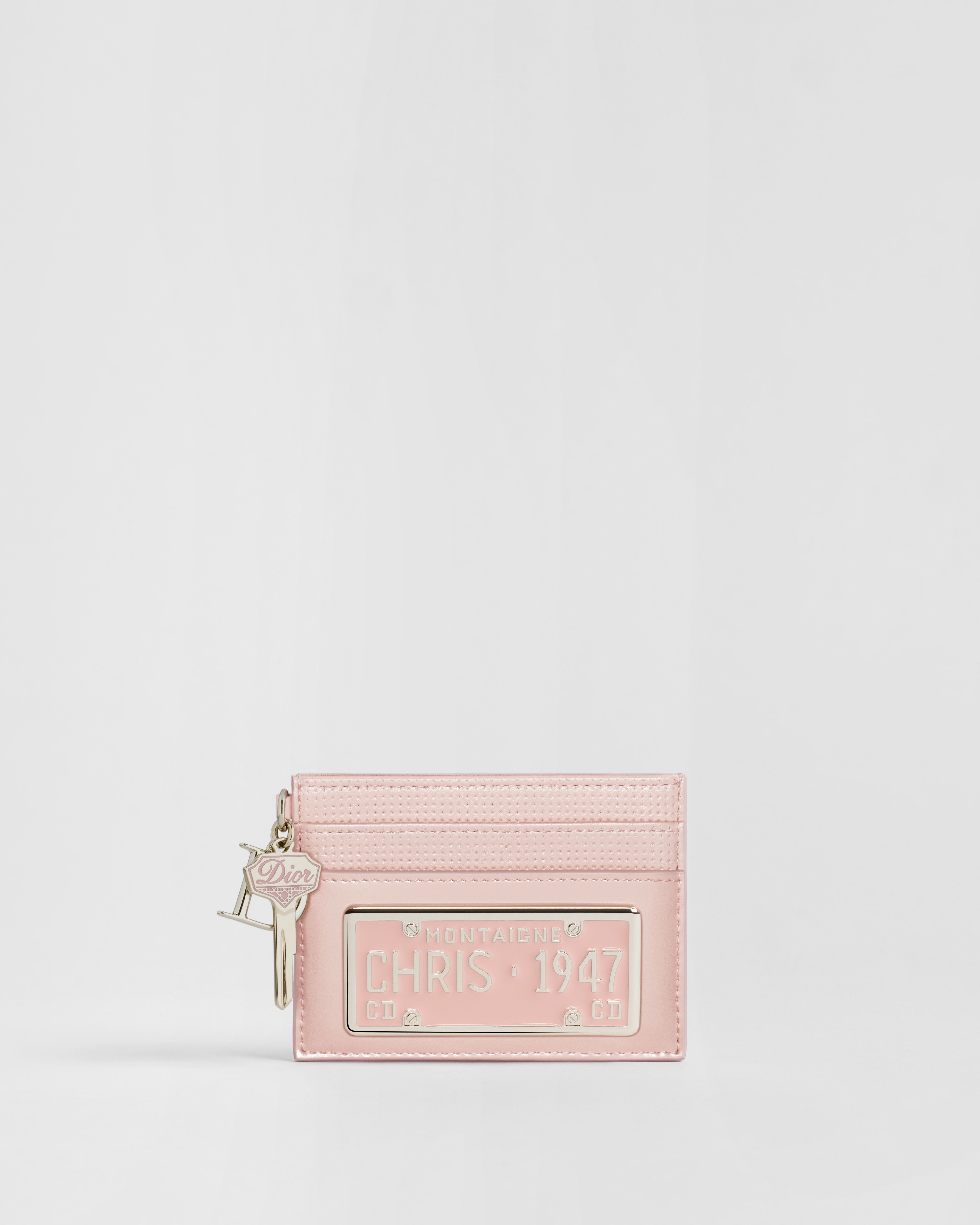 Saddle Freesia Card Holder Dior Drive-In Pink Patent Calfskin and Perforated Lambskin E01