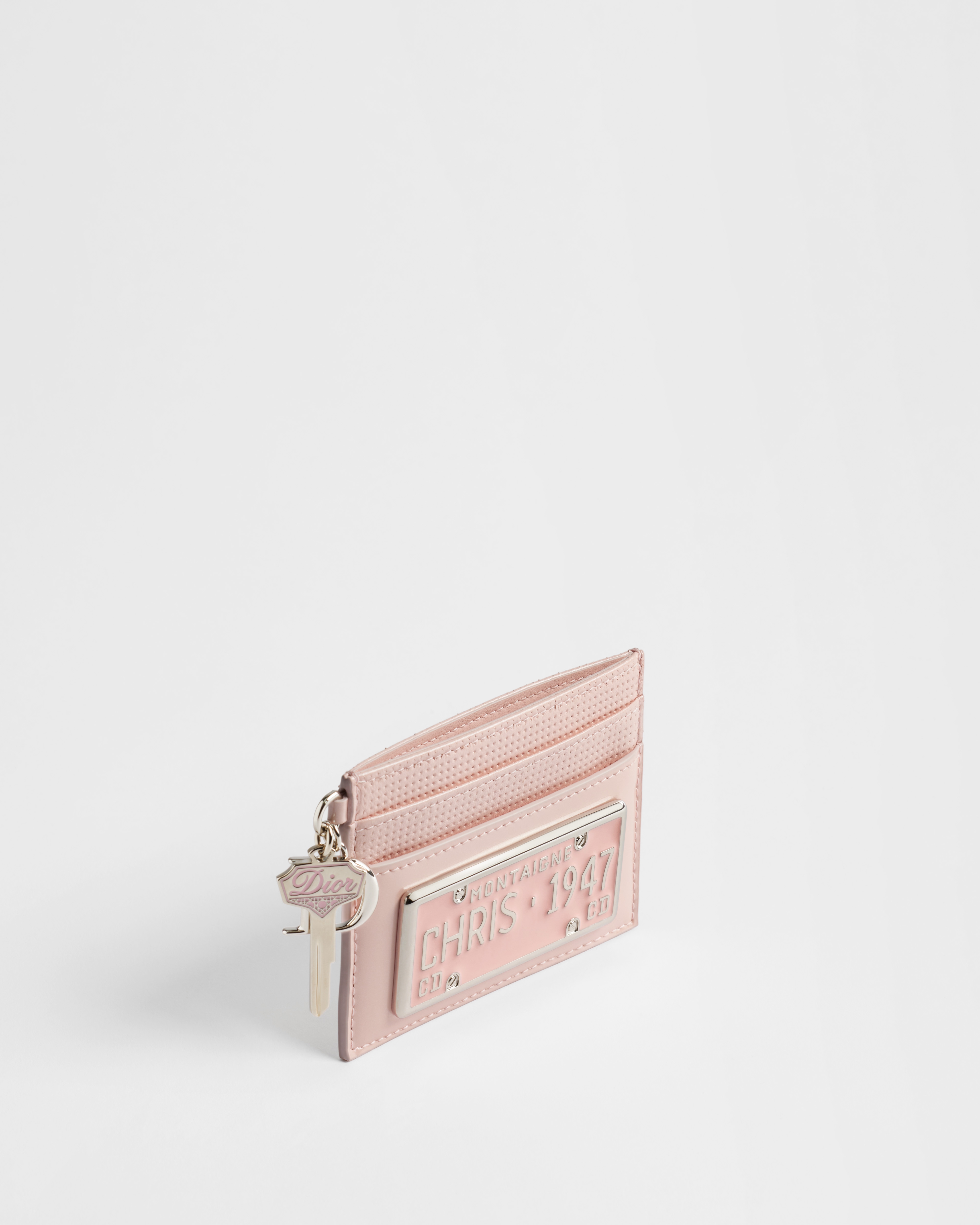 Saddle Freesia Card Holder Dior Drive-In Pink Patent Calfskin and Perforated Lambskin E03