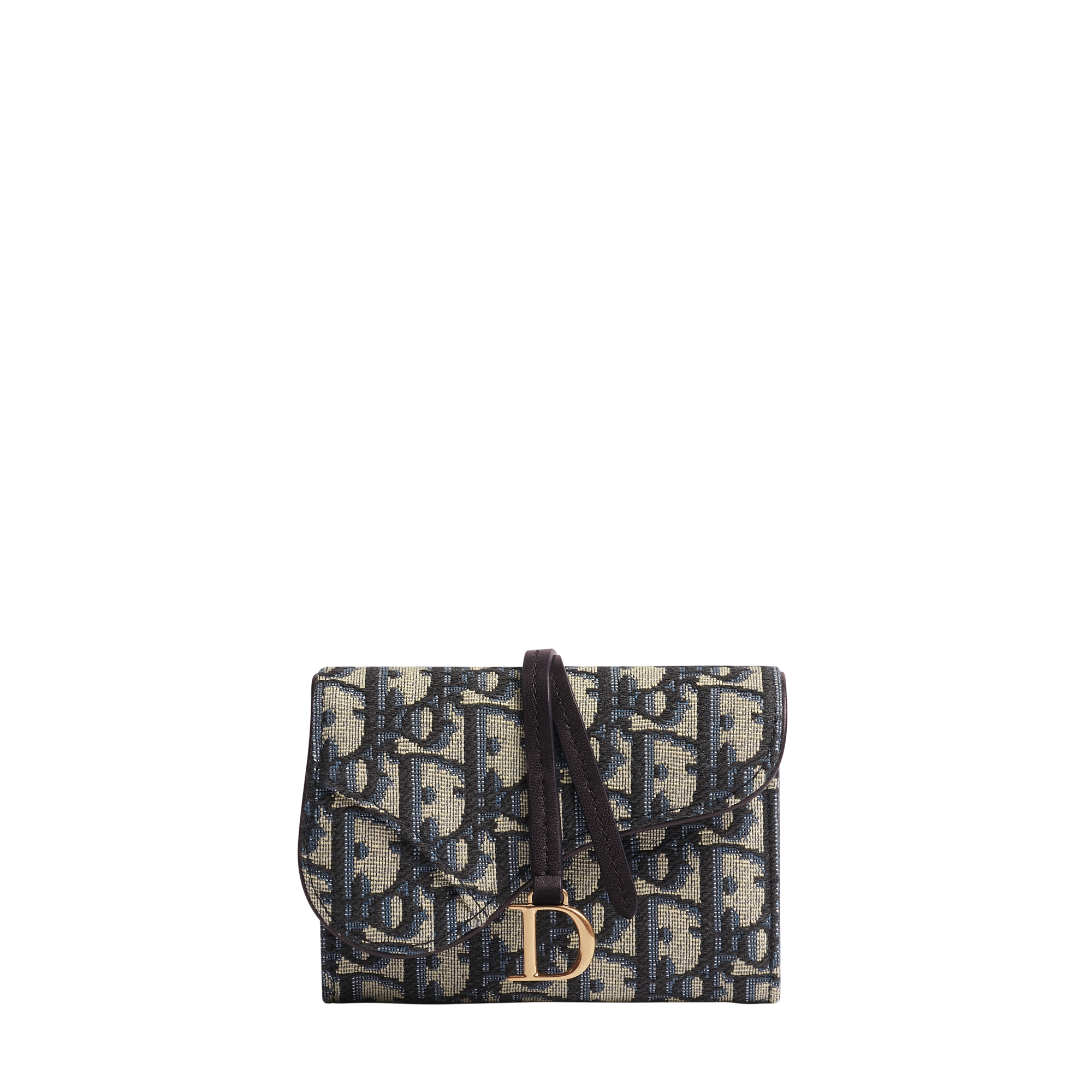 Dior Saddle 三つ折り財布 オブリーク Saddle Sunflower ウォレット ディオール オブリーク ジャカード | DIOR JP