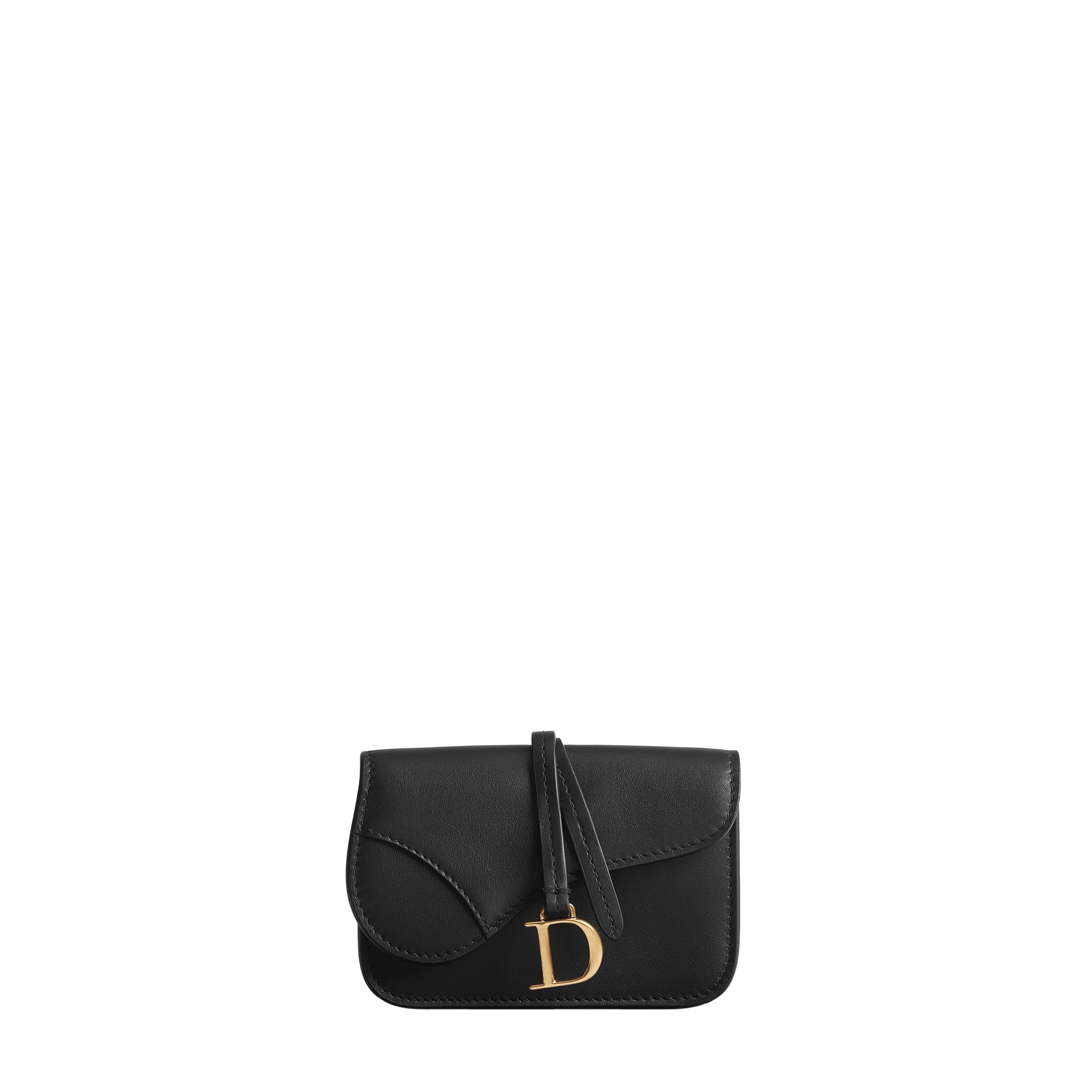 Saddle Bloom Card Holder Black Shiny Calfskin | DIOR US