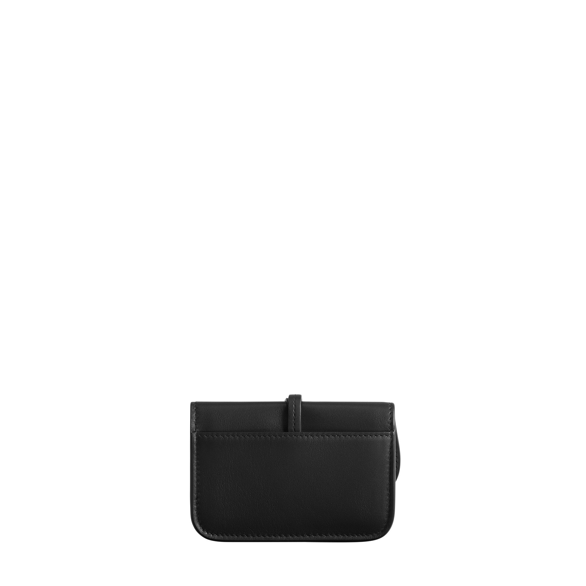 Saddle Bloom Card Holder Black Shiny Calfskin E08