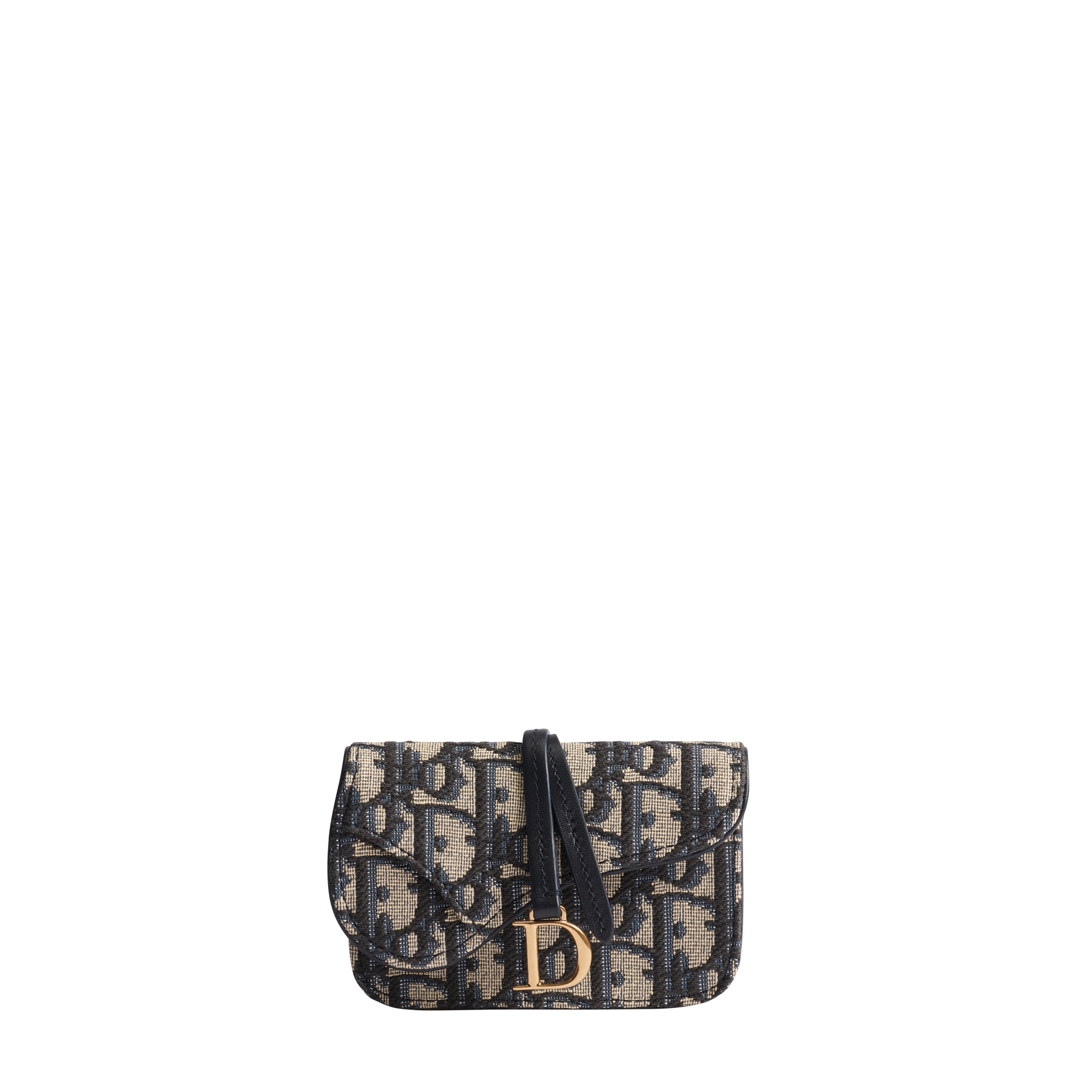 Saddle Bloom Card Holder Blue Dior Oblique Jacquard E01