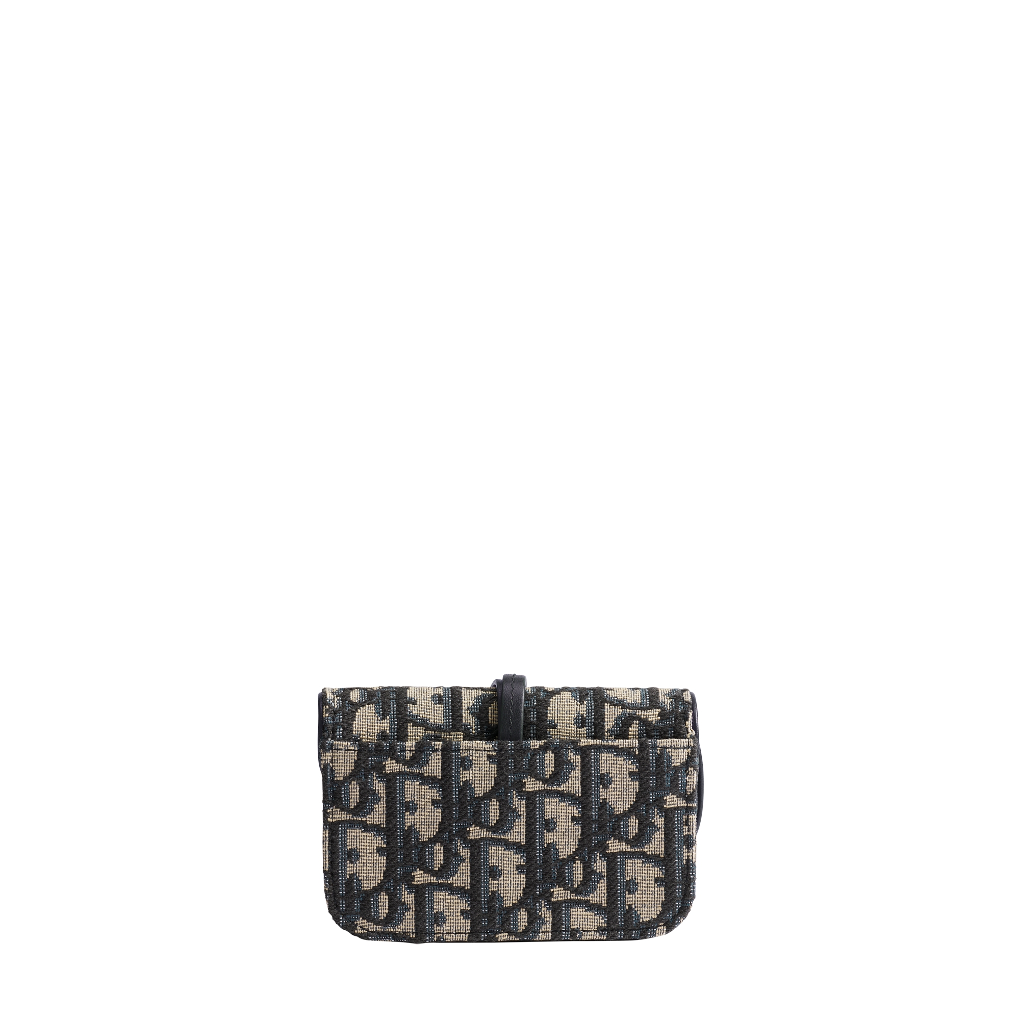 Saddle Bloom Card Holder Blue Dior Oblique Jacquard E08