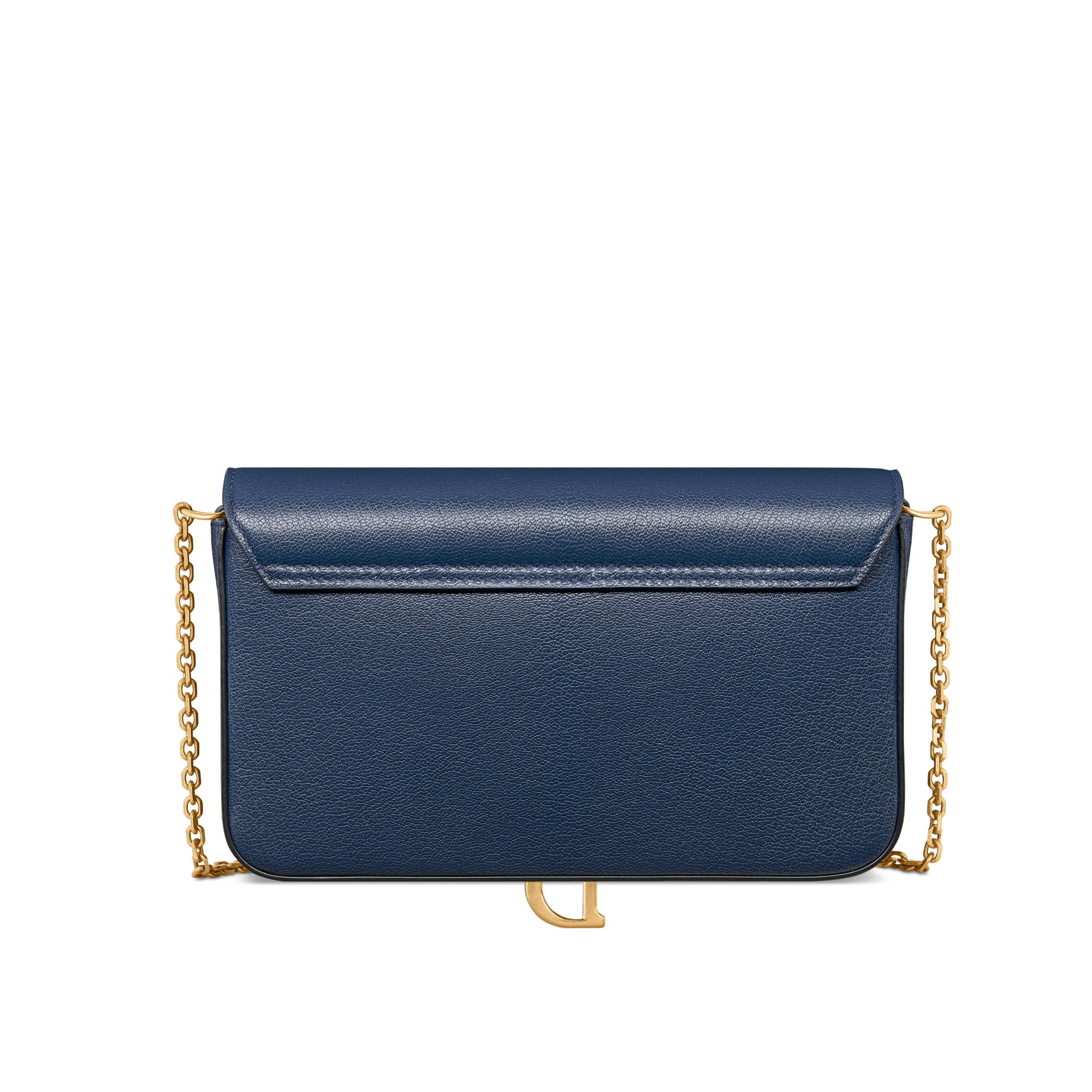 Pochette à chaîne Saddle Medium Cuir de chèvre bleu océan E08