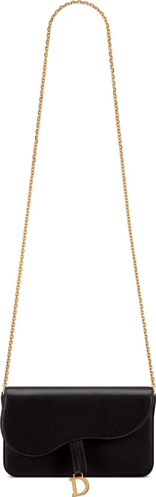 Medium Saddle Pouch with Chain Unfolded view