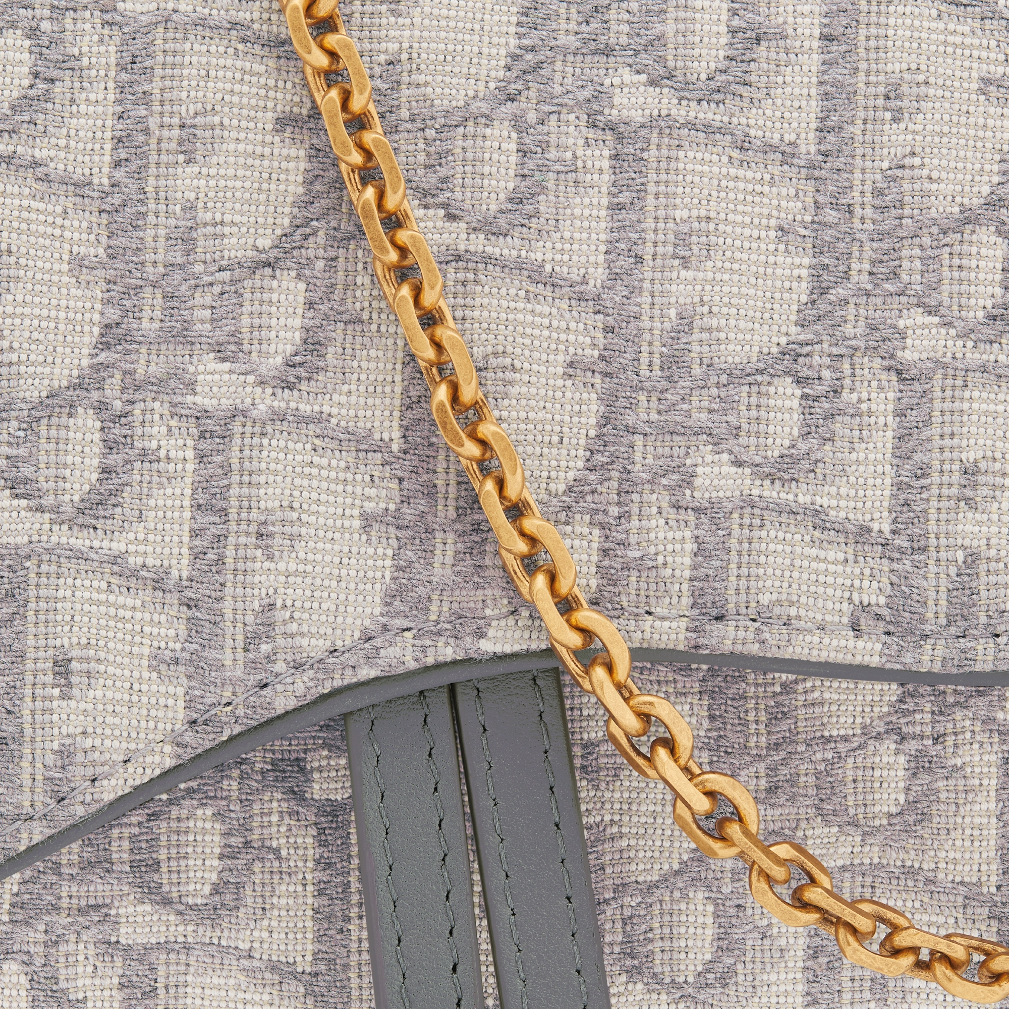 Pochette à chaîne Saddle Medium Toile jacquard Dior Oblique gris E09