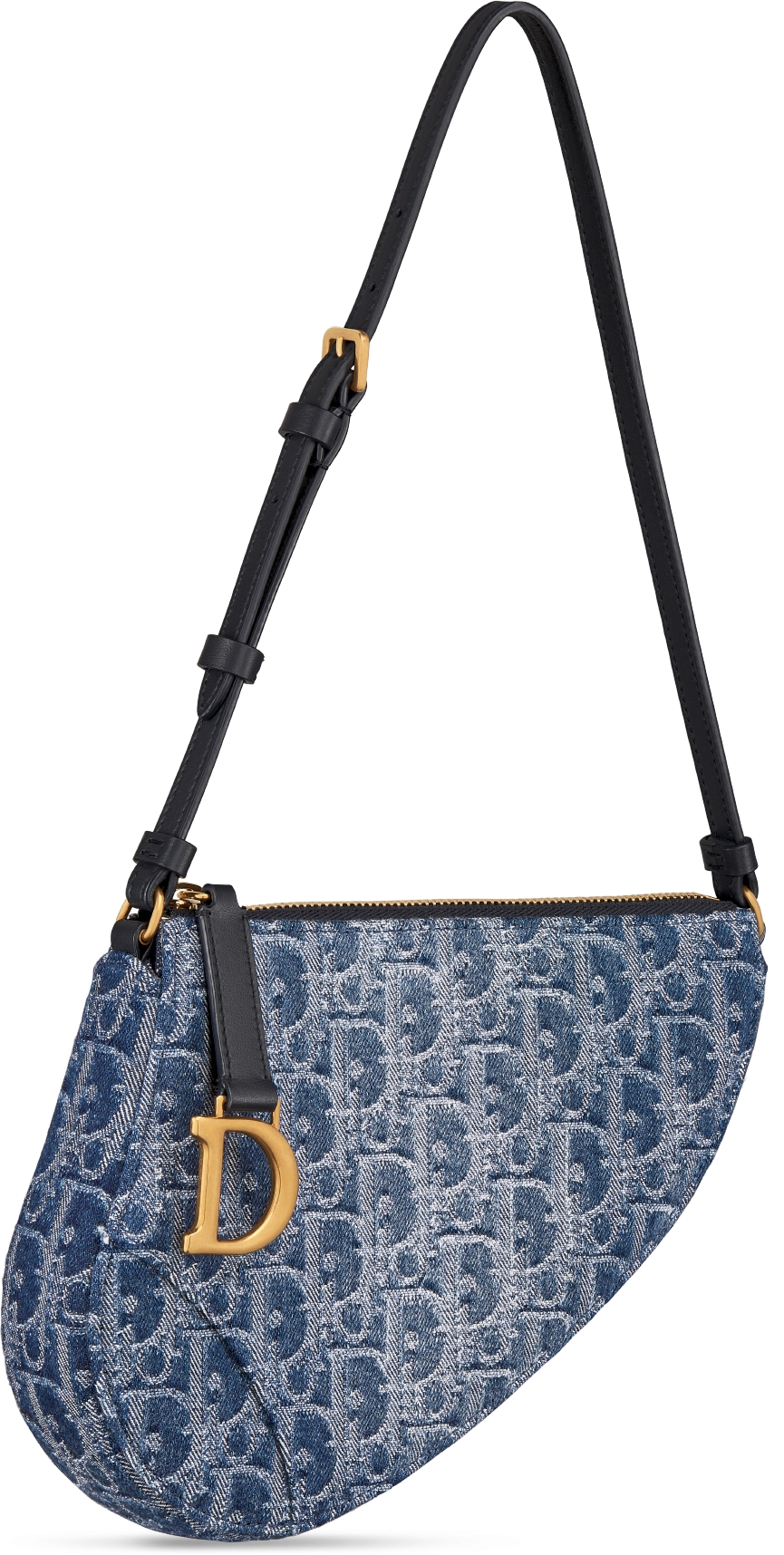 DIOR Saddle Rodeo Pouch Blue Denim Dior Oblique Jacquard Women