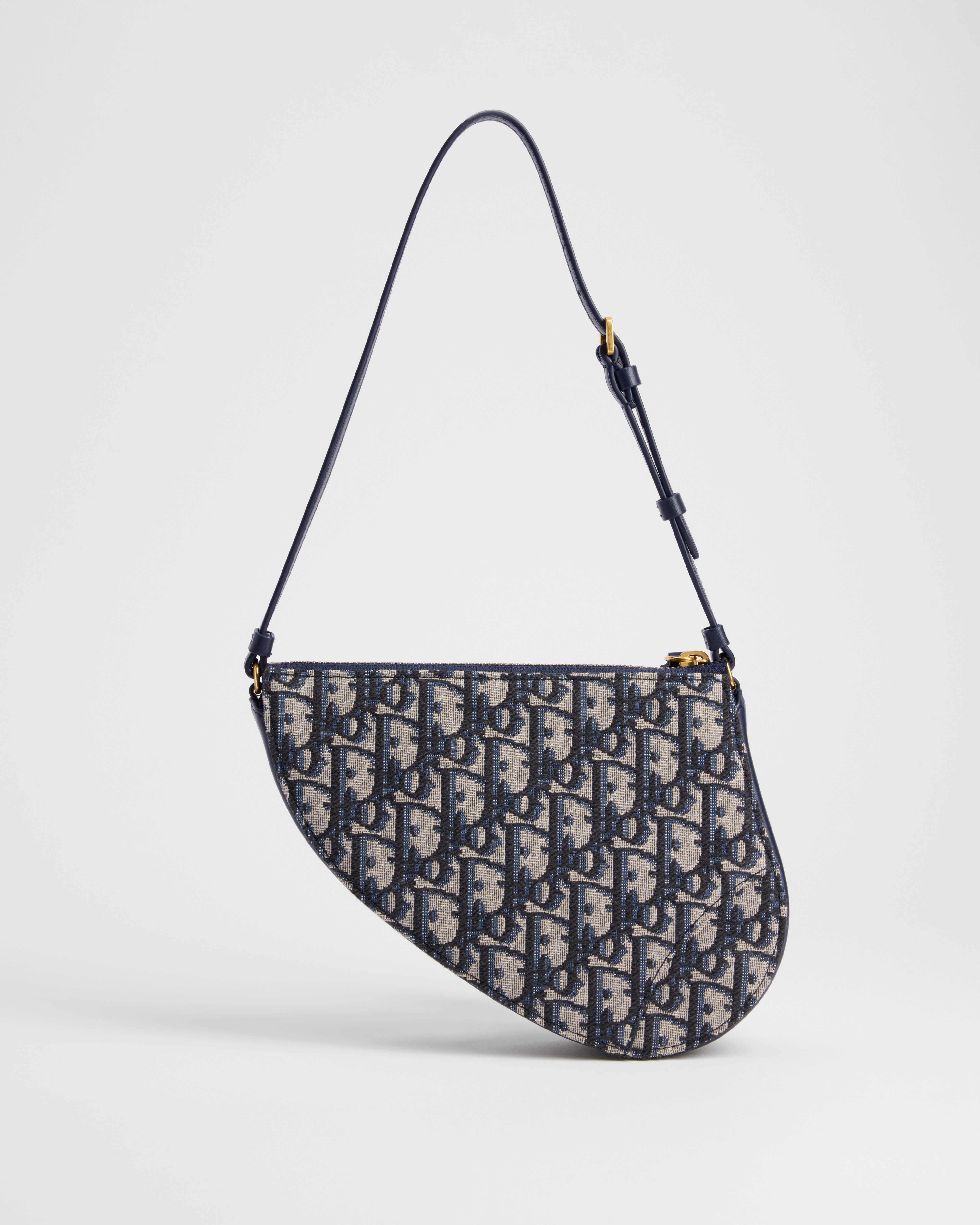 Bolso de mano Saddle Rodeo Dior Oblique en jacquard azul E03