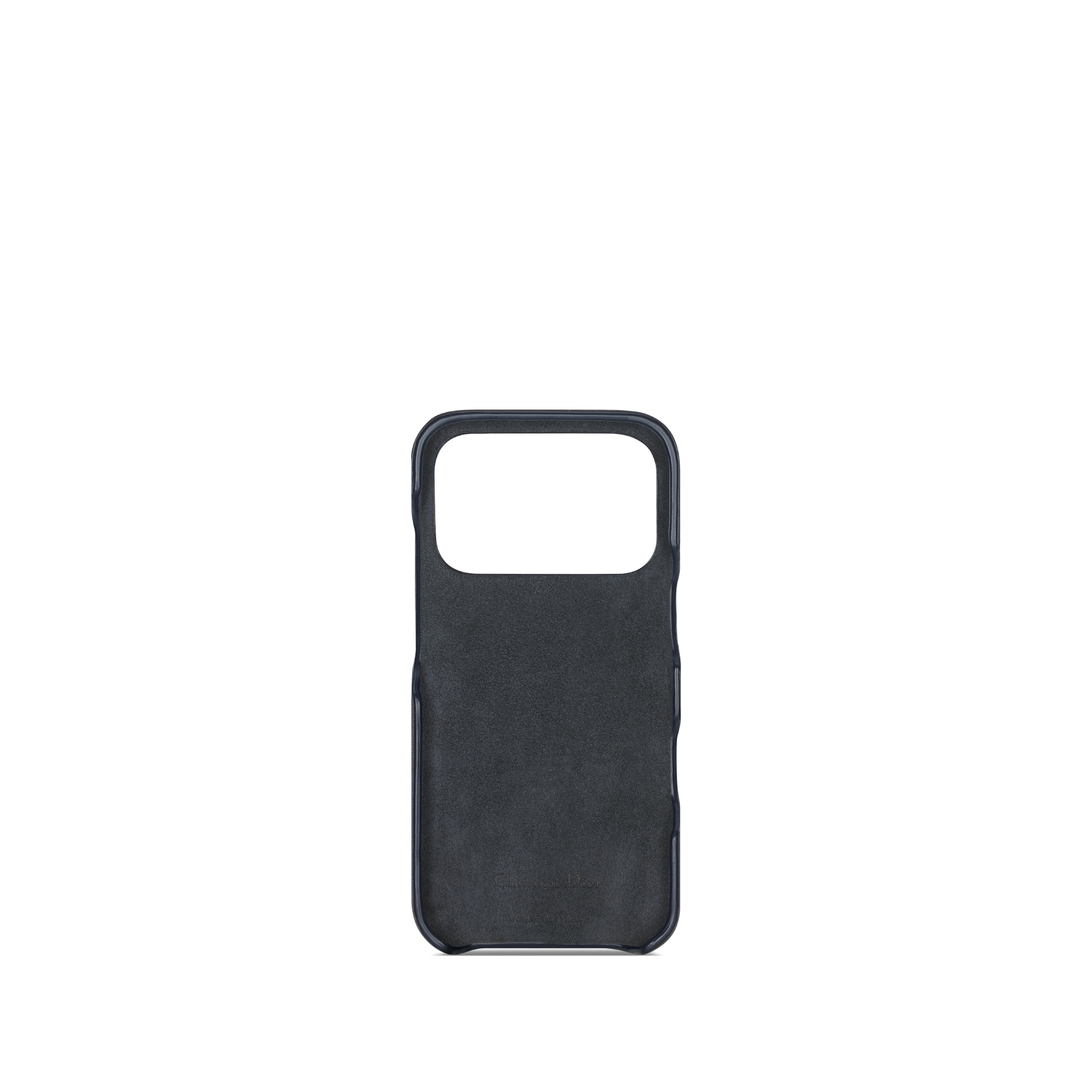 Saddle Cover for iPhone 17 Pro Blue Grained Calfskin and Dior