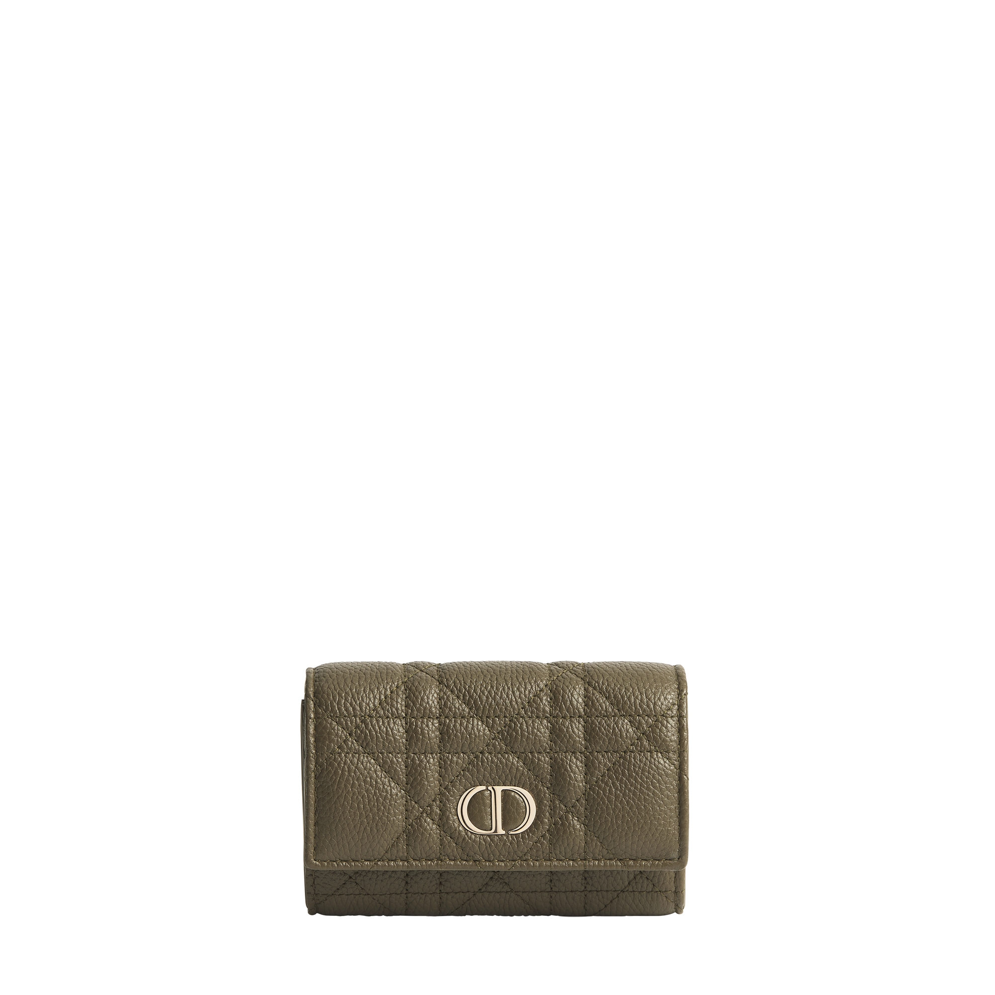 Dior Caro Glycine Wallet Gris Trianon Grained Cannage Calfskin | DIOR