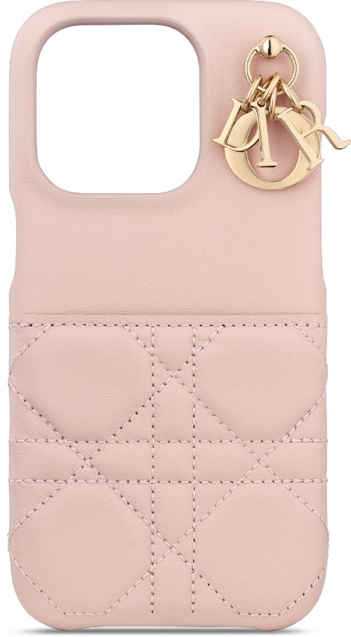 Lady Dior Cover for iPhone 15 Pro Cloud Blue Cannage Lambskin | DIOR