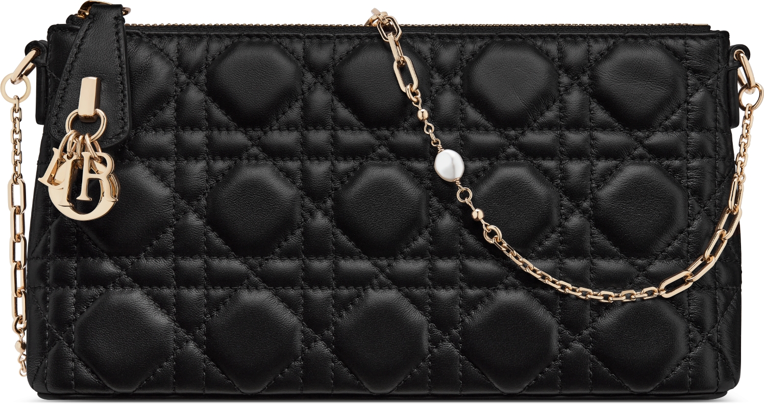 Dior Midi Mini Bag Black Cannage Lambskin DIOR